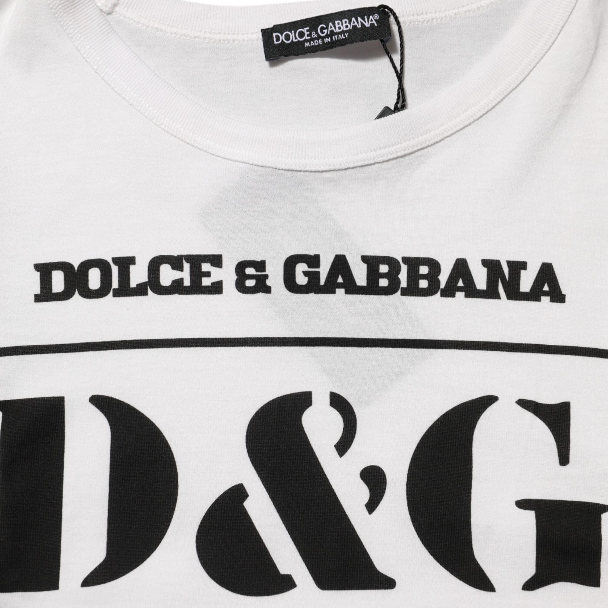 Dolce & Gabbana White Logo Camouflage Crew Neck Men T-shirt