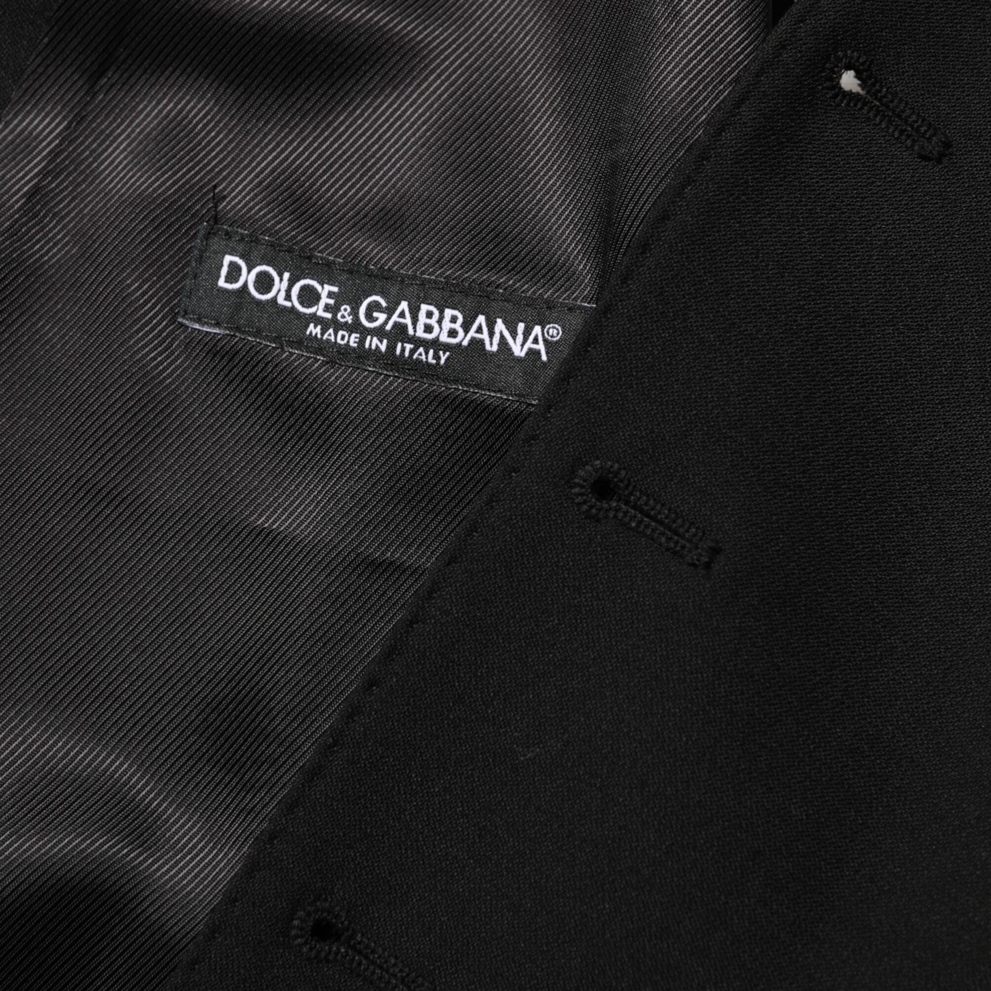 Dolce & Gabbana Black Wool Dress Formal Men Waistcoat Vest