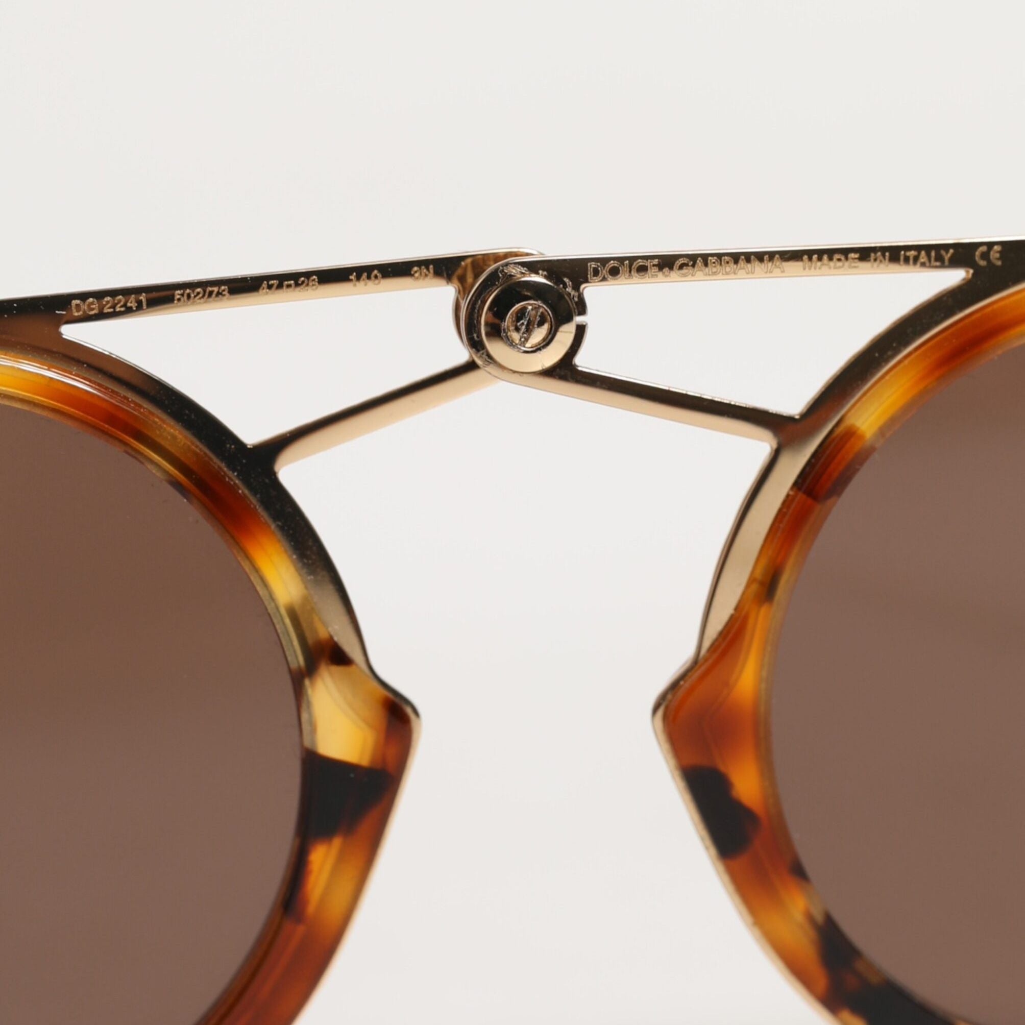 Dolce & Gabbana Gold Havana Frame DG Fatto A Mano Eyewea Sunglasses