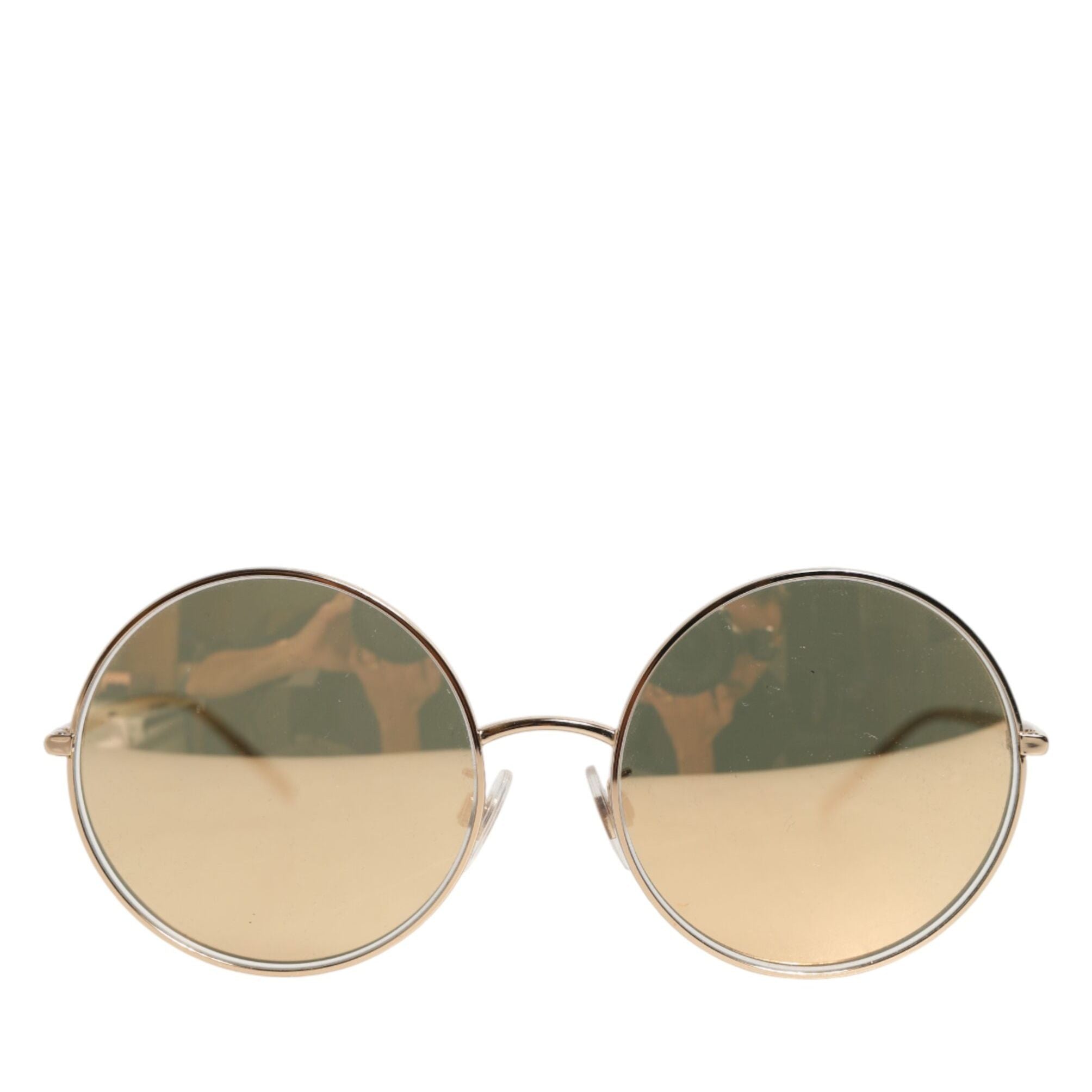 Dolce & Gabbana Gold Metal Round Shades Eyewear Sunglasses