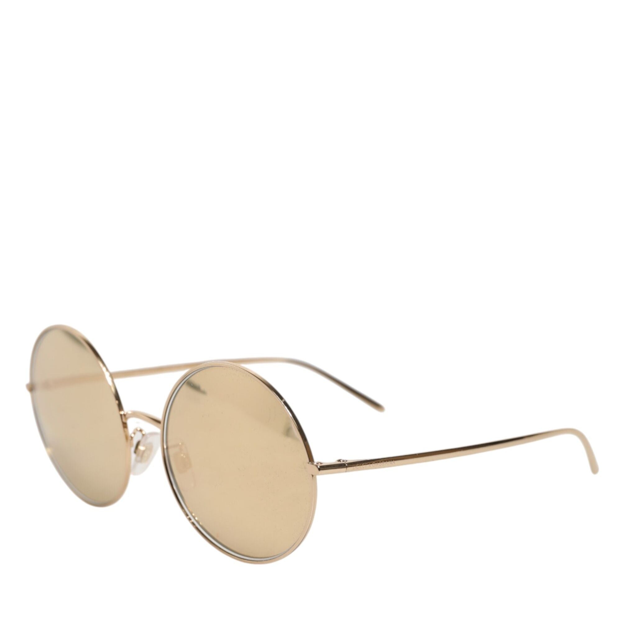 Dolce & Gabbana Gold Metal Round Shades Eyewear Sunglasses