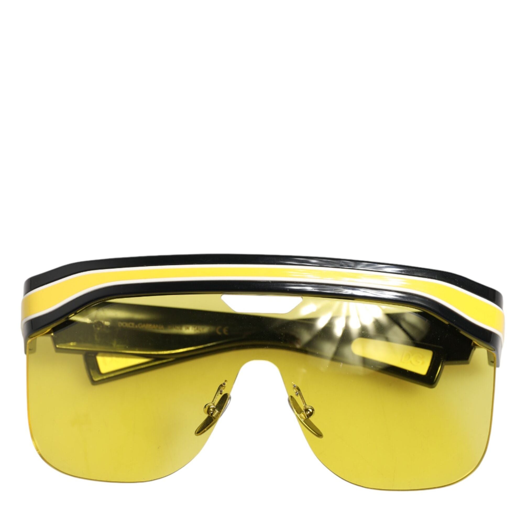 Dolce & Gabbana DG6162 Shield Black Yellow White Polyamide Sunglasses
