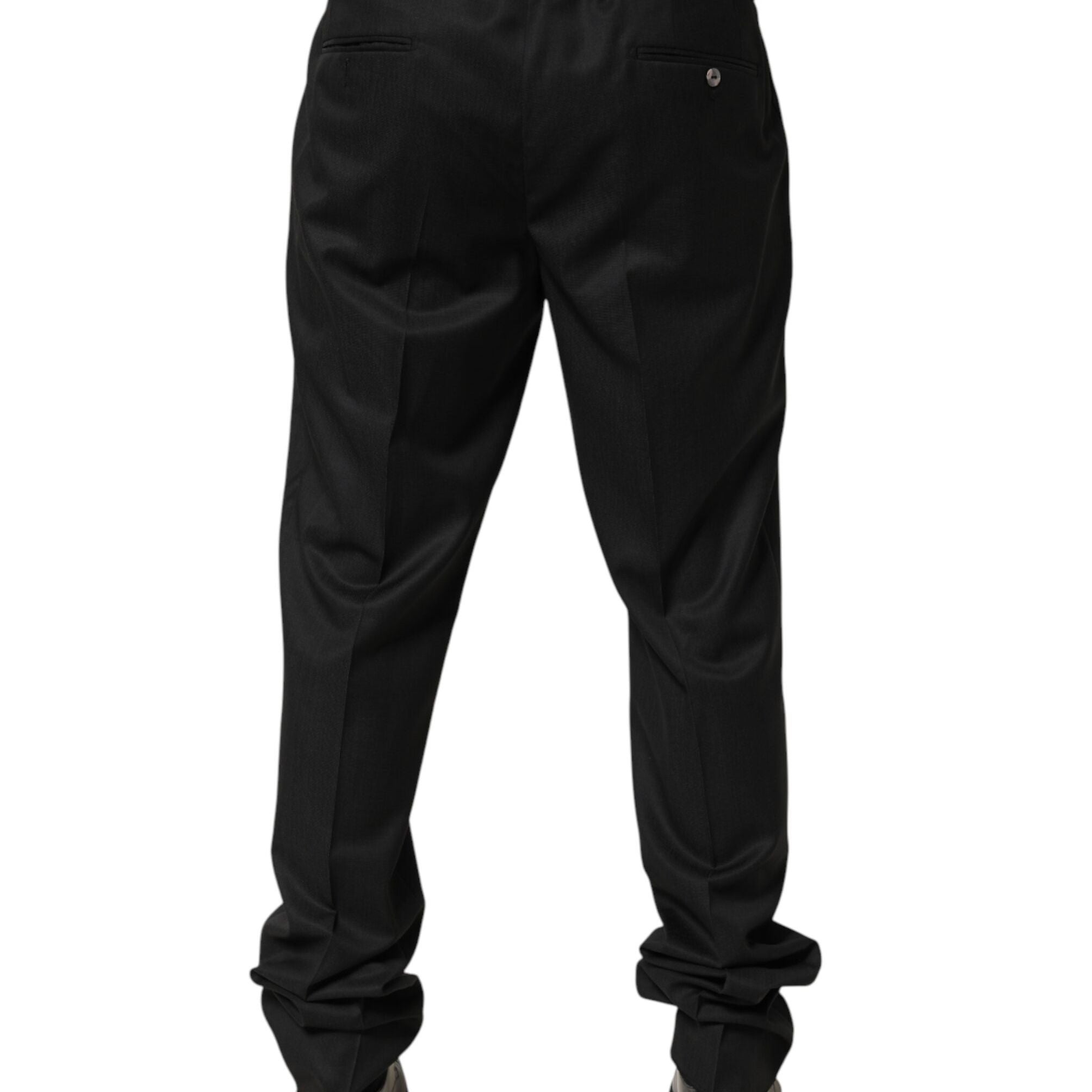 Dolce & Gabbana Black Wool Formal Dress Men Trouser Pants