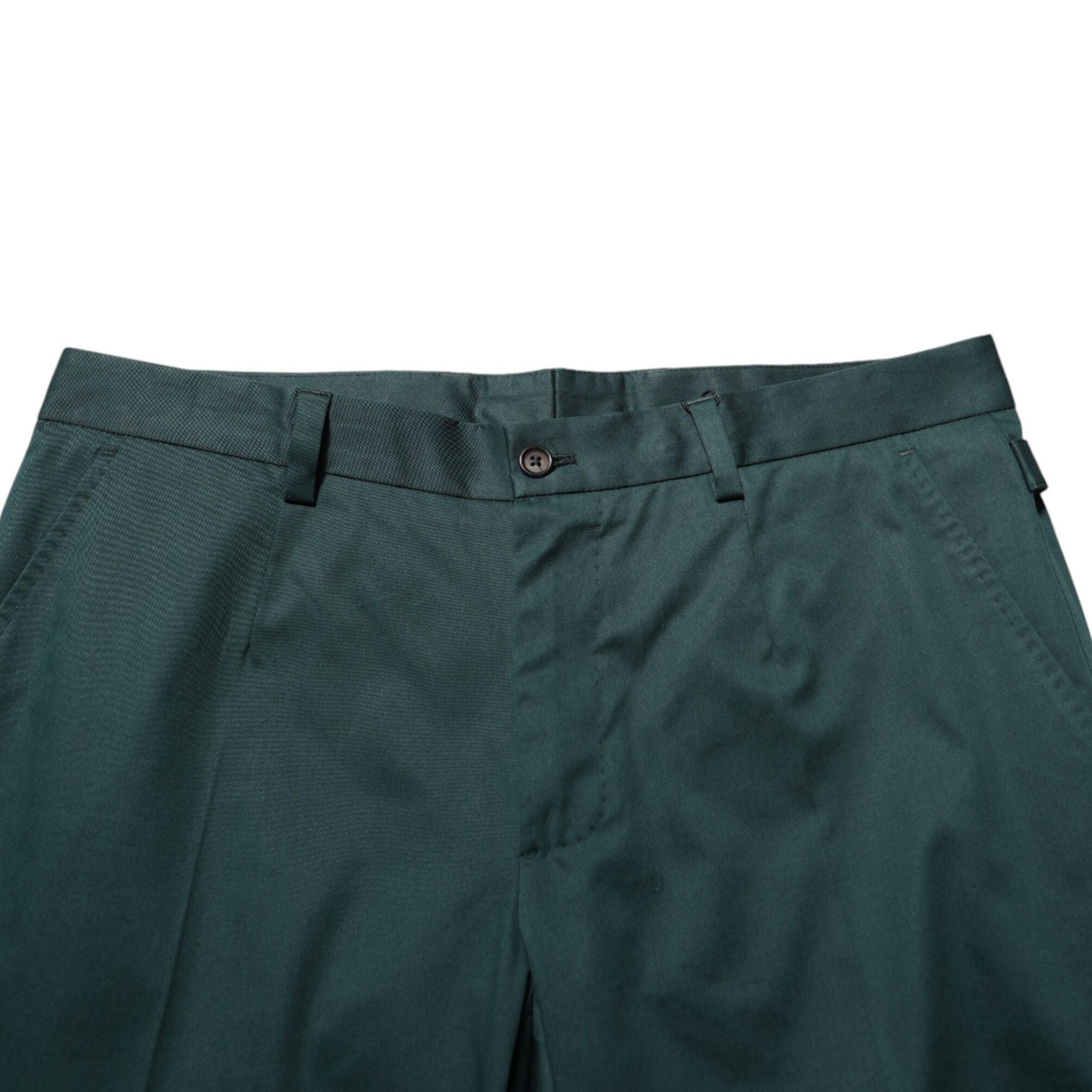 Dolce & Gabbana Green Cotton Formal Dress Men Trouser Pants