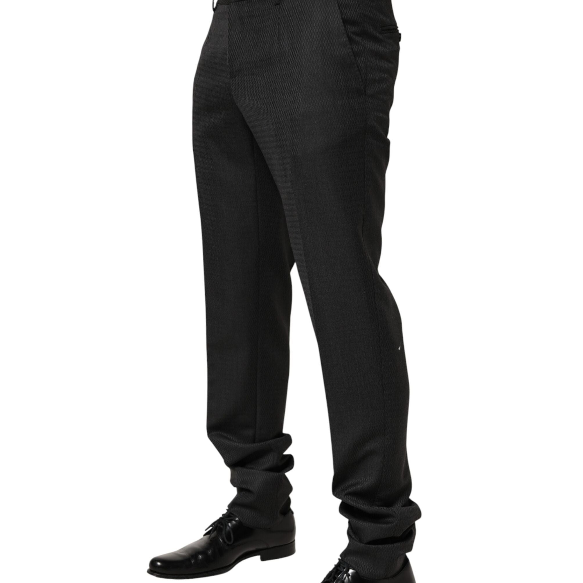 Dolce & Gabbana Black Wool Formal Dress Men Trouser Pants