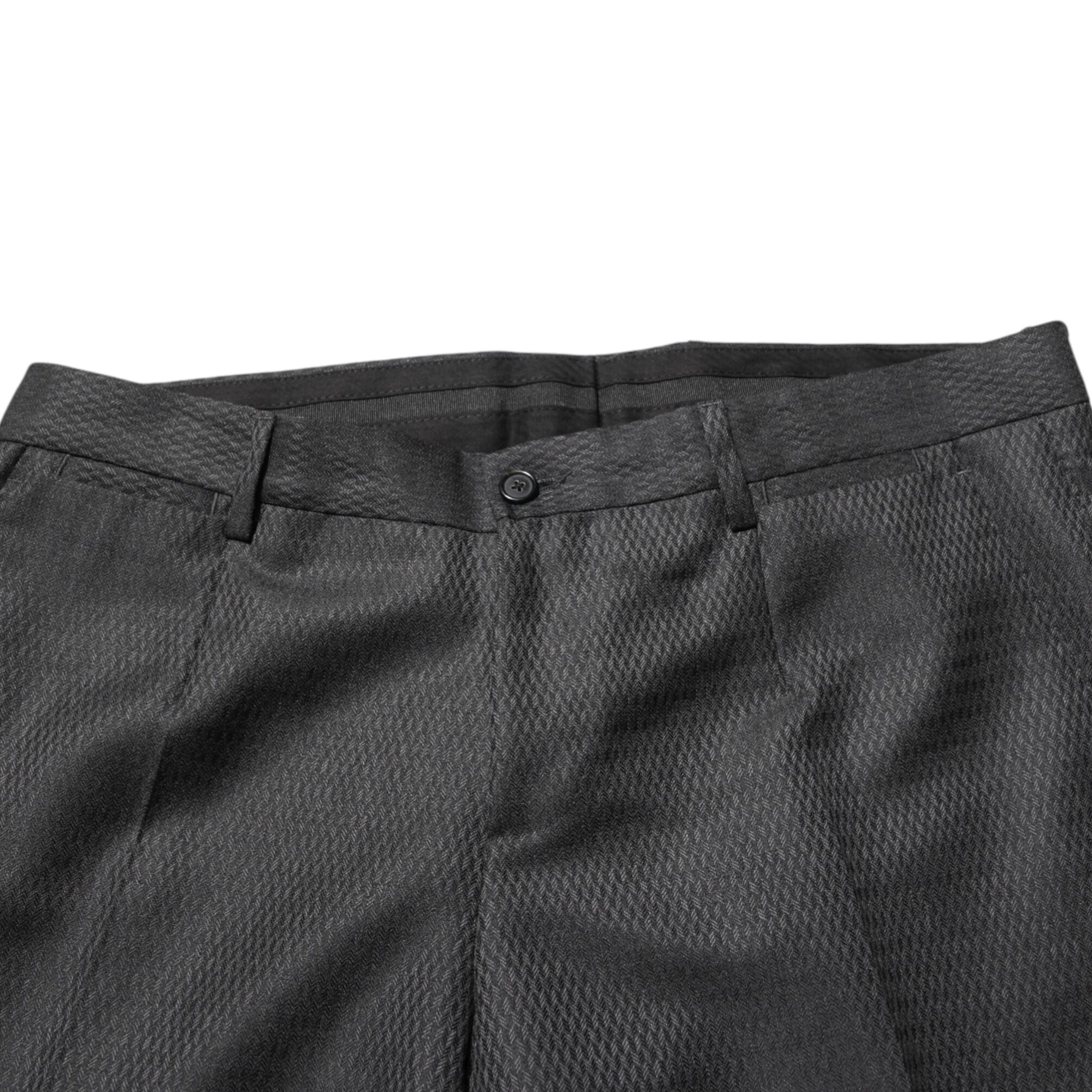 Dolce & Gabbana Black Wool Formal Dress Men Trouser Pants