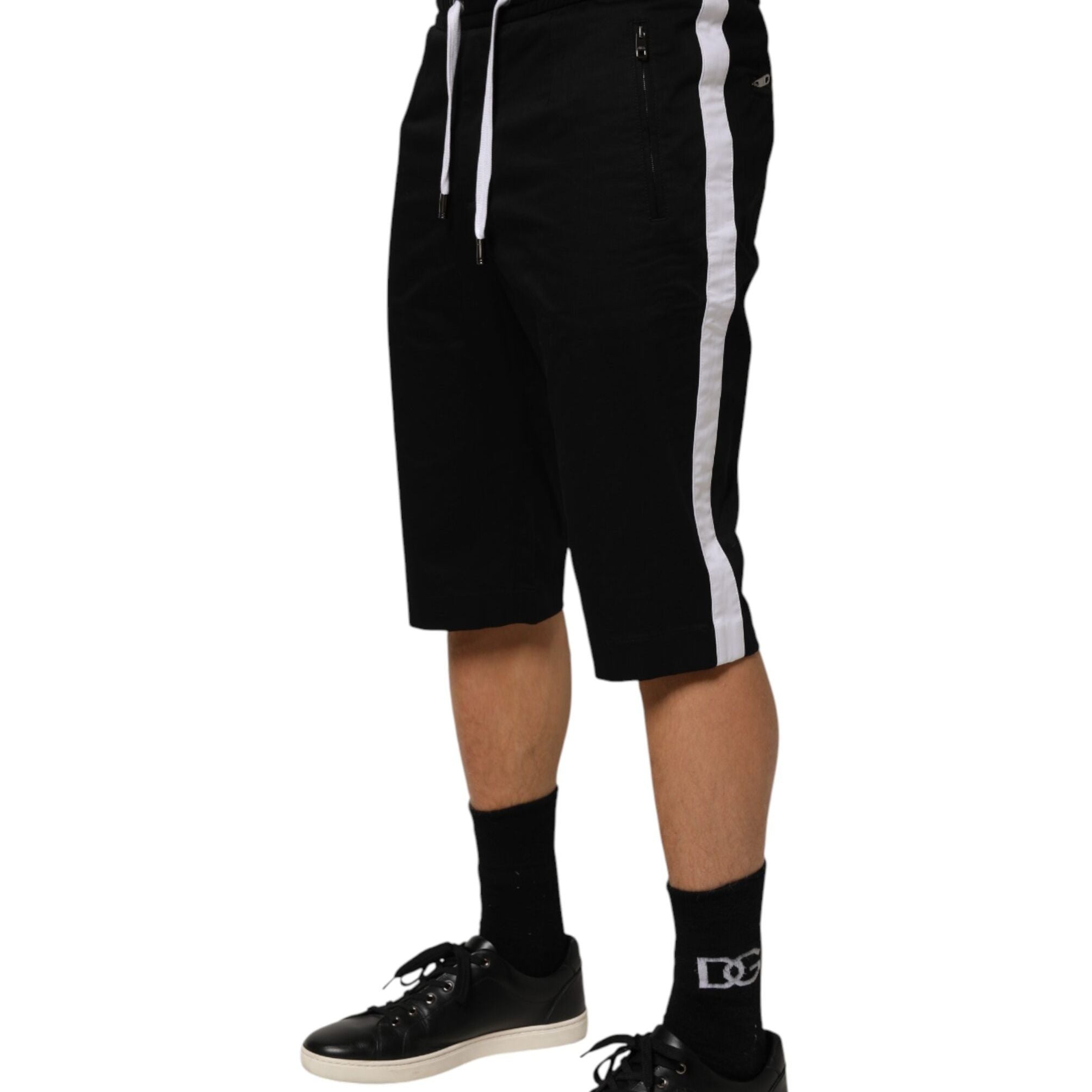 Dolce & Gabbana Black Cotton Stretch Men Bermuda Shorts