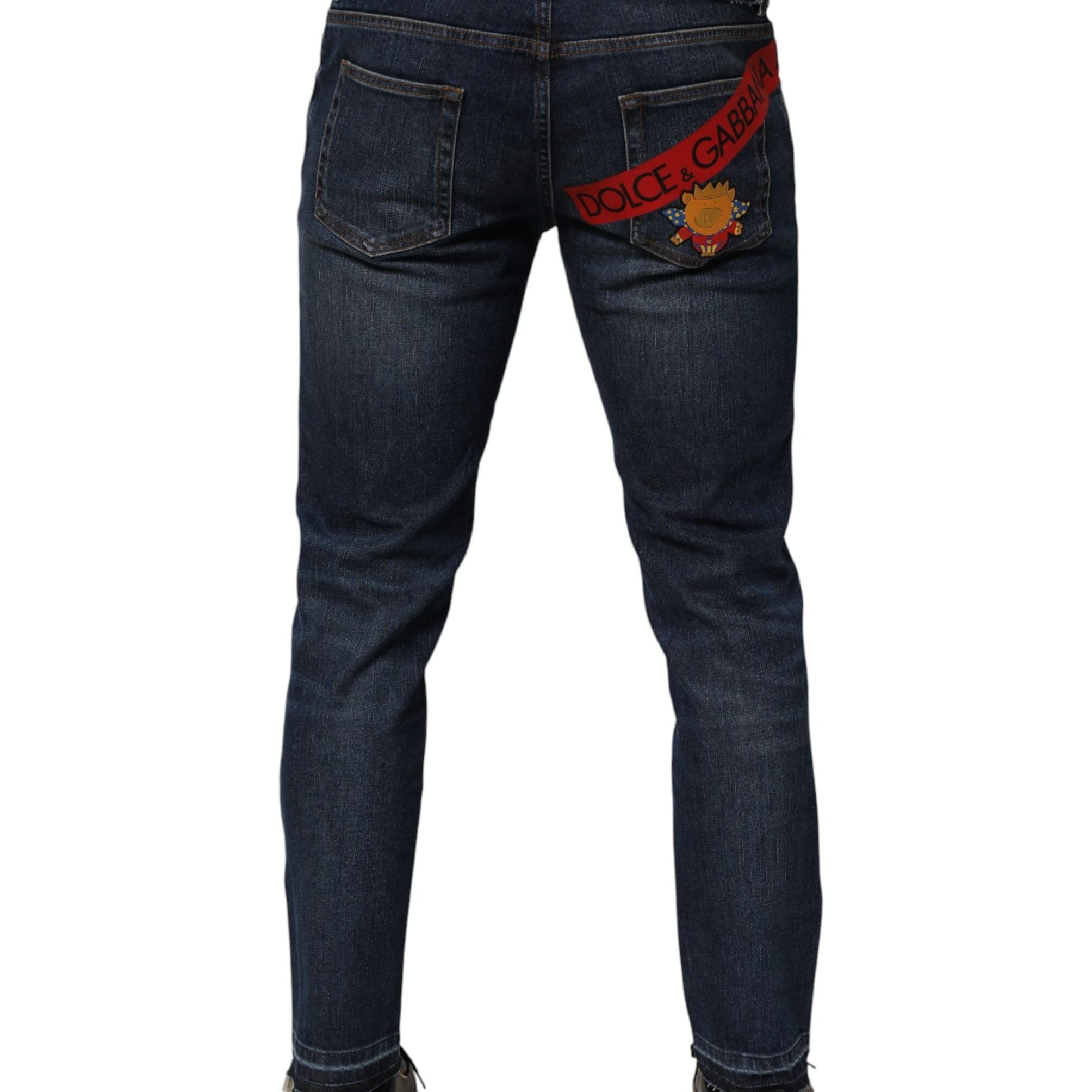 Dolce & Gabbana Blue Cotton Stretch Skinny Men Denim Jeans