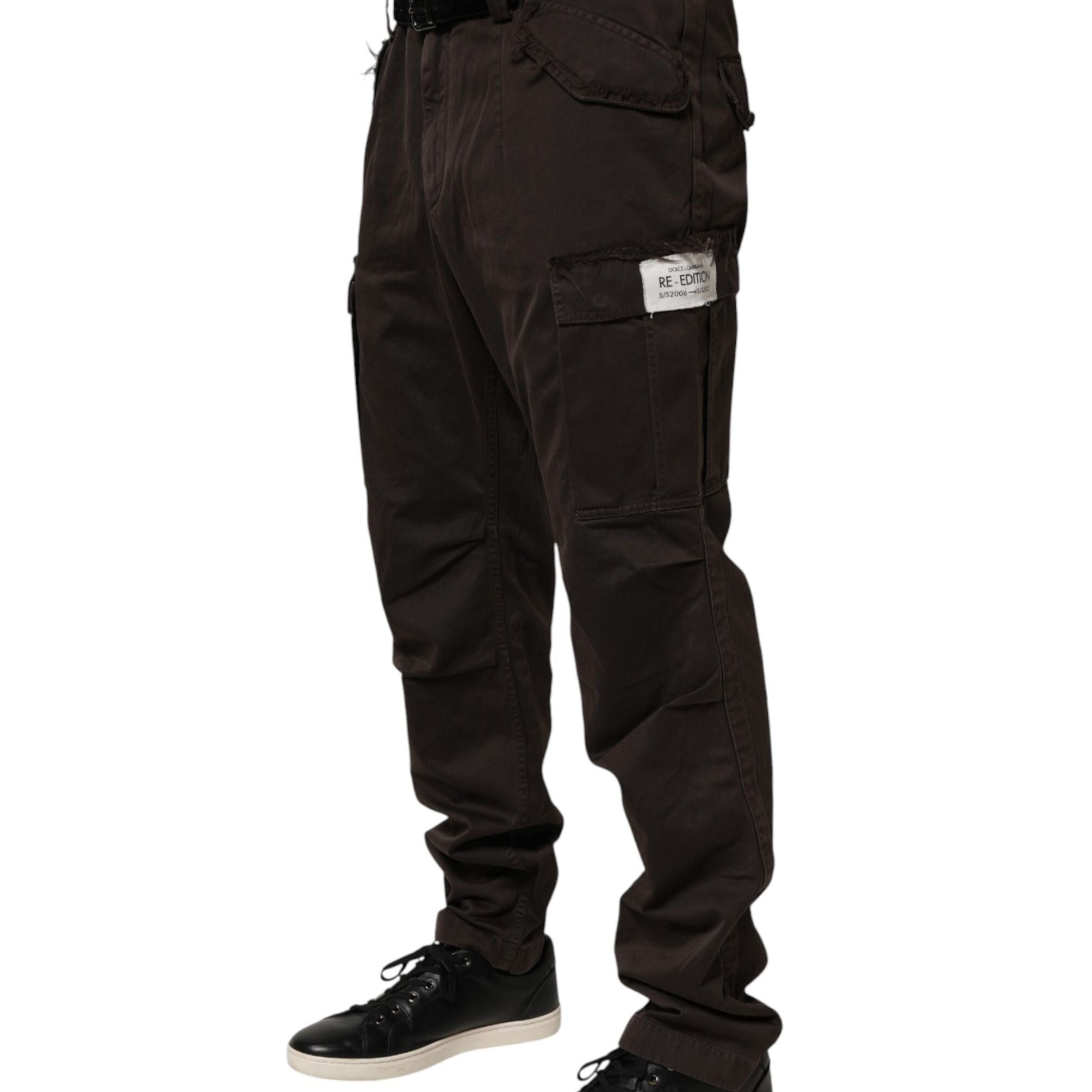 Dolce & Gabbana Brown Re- Edition Cotton Men Cargo Pants