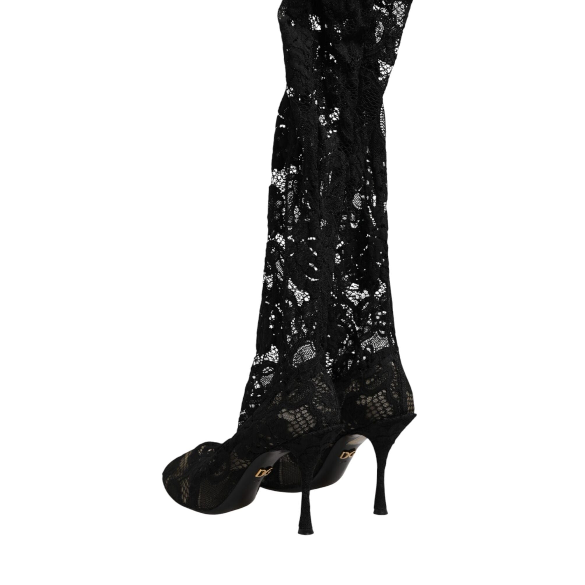 Dolce & Gabbana Black Pumps Taormina Lace Socks Boots Shoes