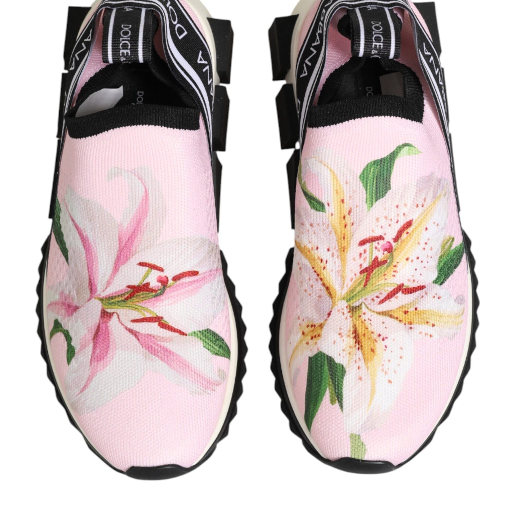 Dolce & Gabbana Pink Floral Sorrento Low Top Sneakers Shoes