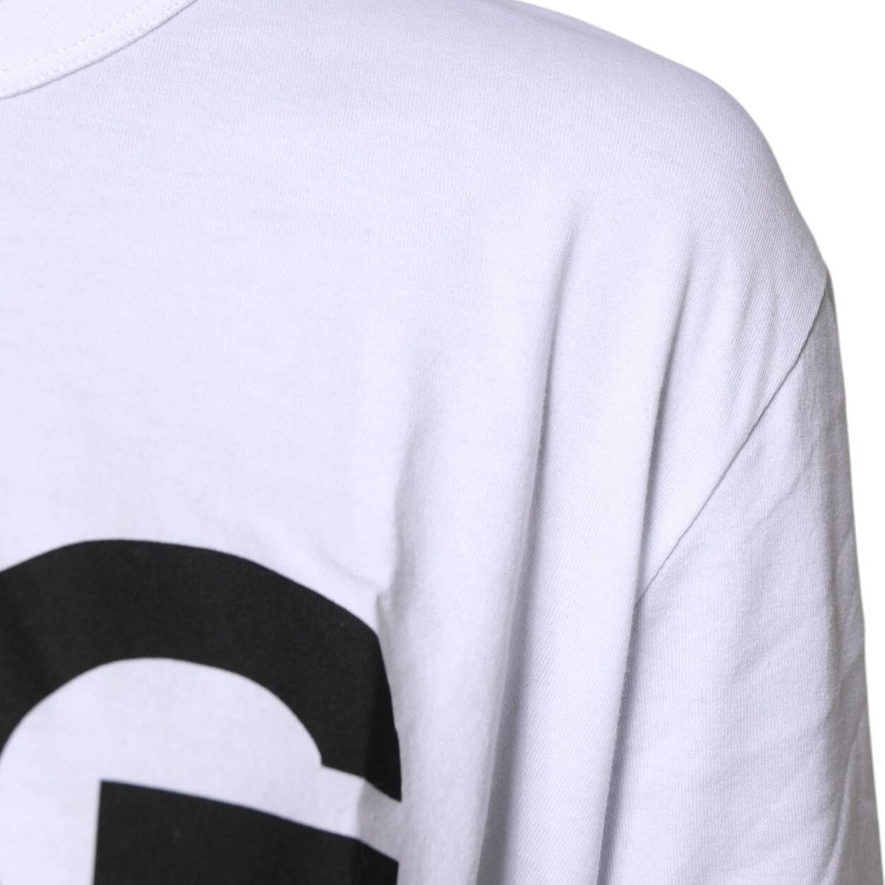 Dolce & Gabbana White Graphic Print Cotton Crew Neck T-shirt