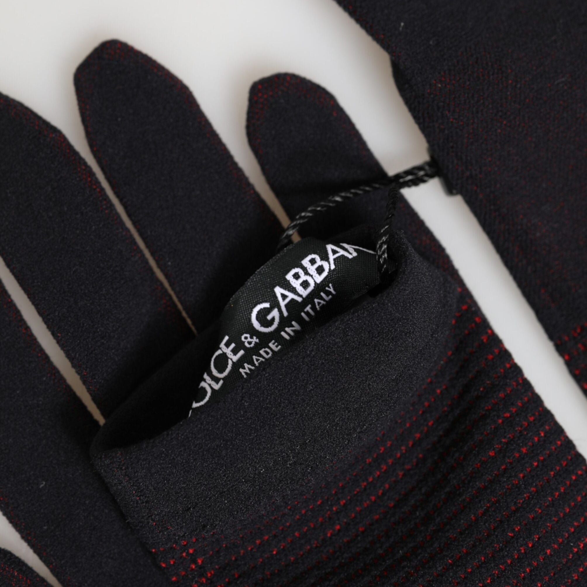 Dolce & Gabbana Black DG Logo Cotton Hands Mitten Men Gloves