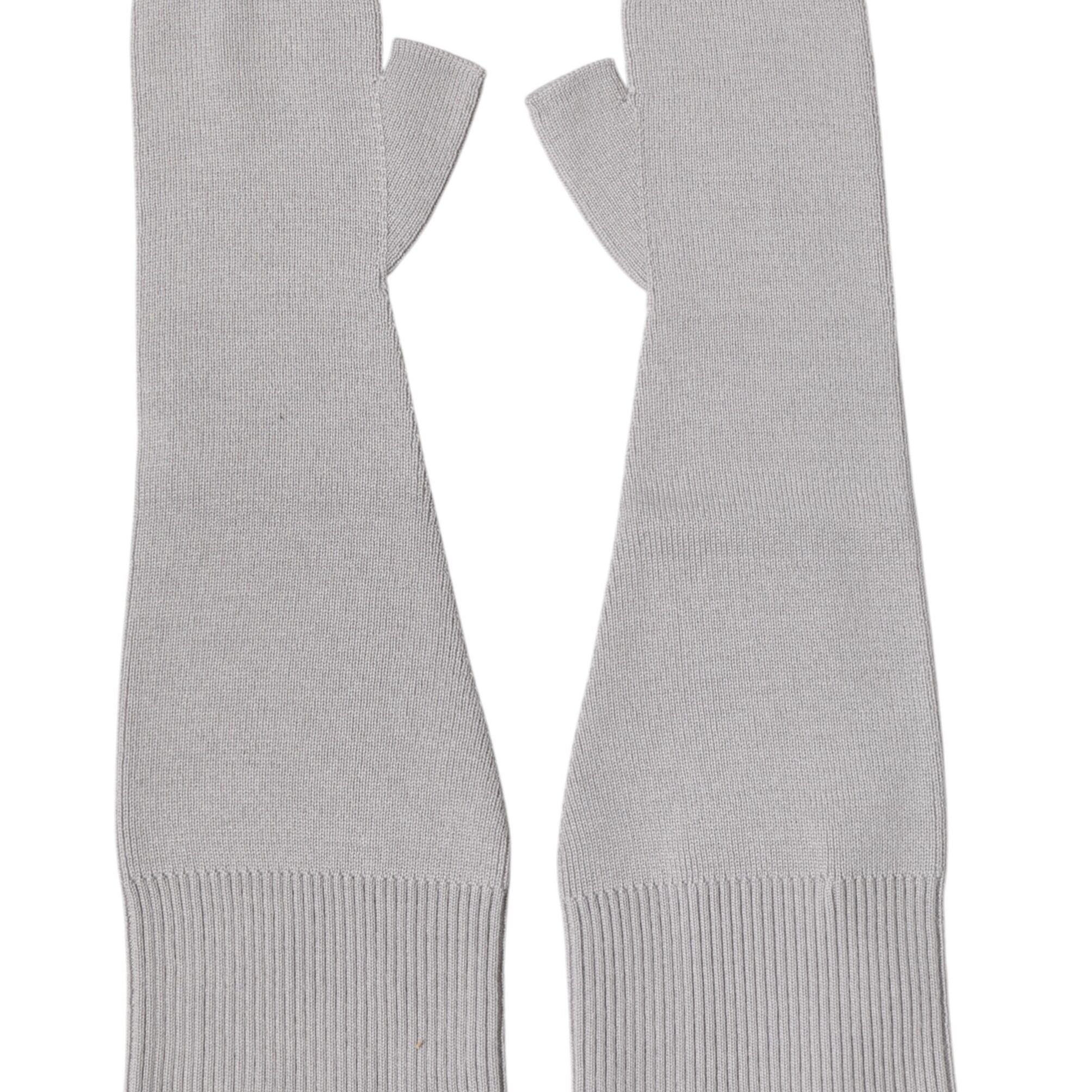 Dolce & Gabbana Gray Virgin Wool Knitted Fingerless Men Gloves