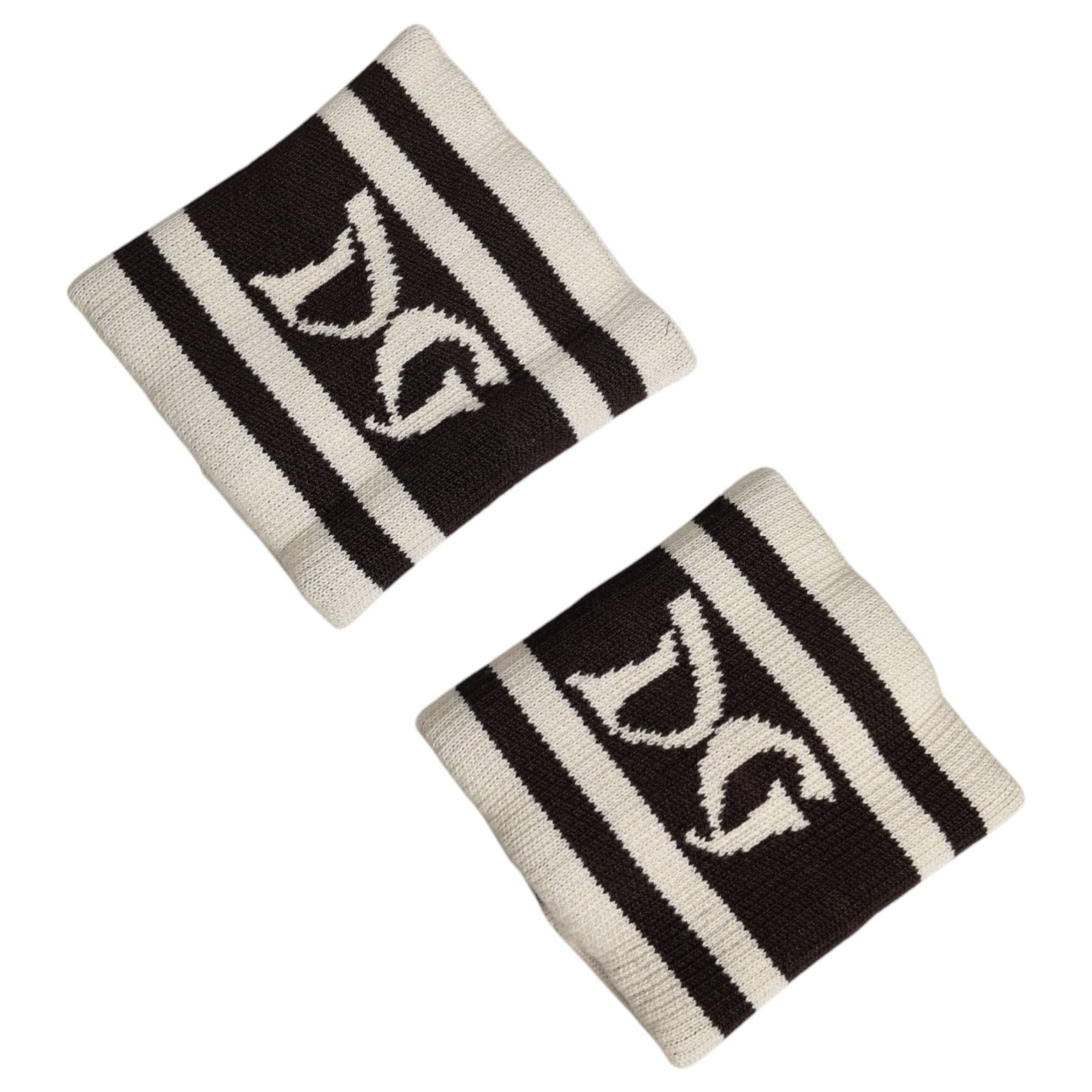 Dolce & Gabbana Black White DG Logo Cotton 1 Pair Wristband