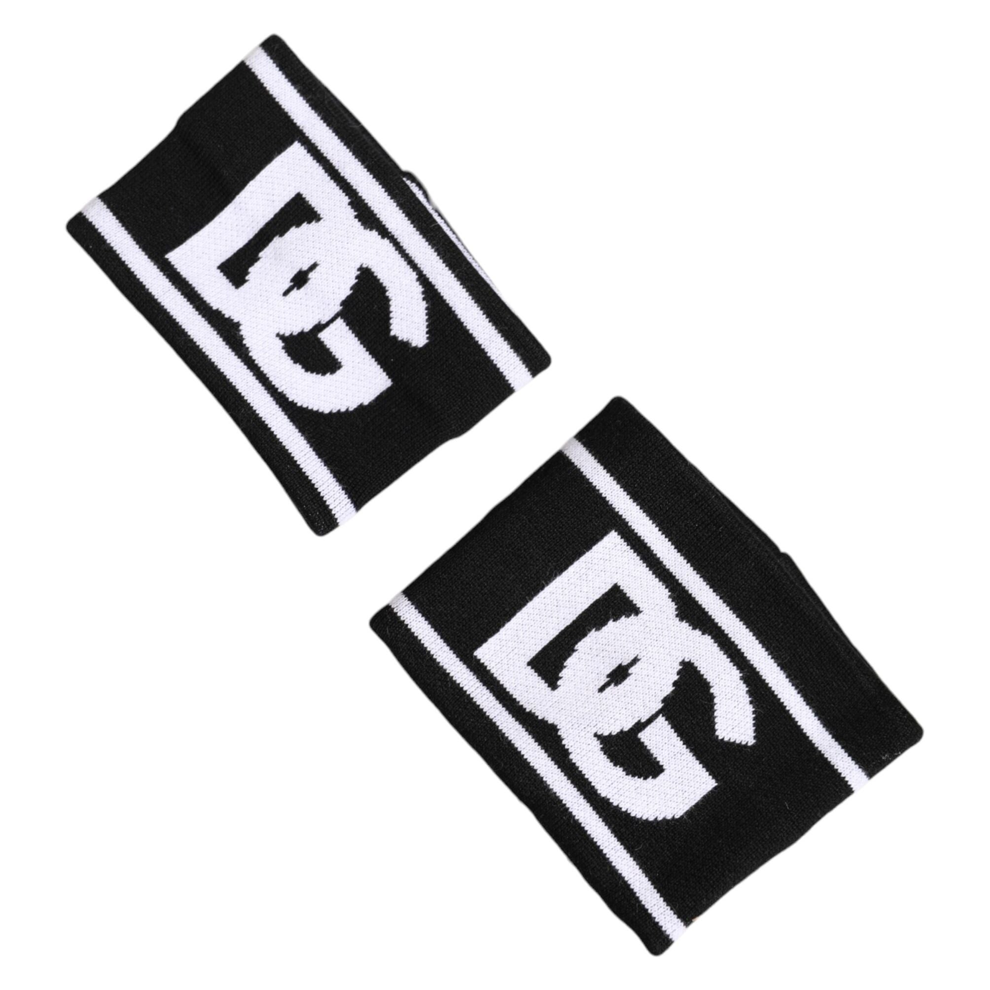 Dolce & Gabbana Black White DG Logo Cotton 1 Pair One Wristband