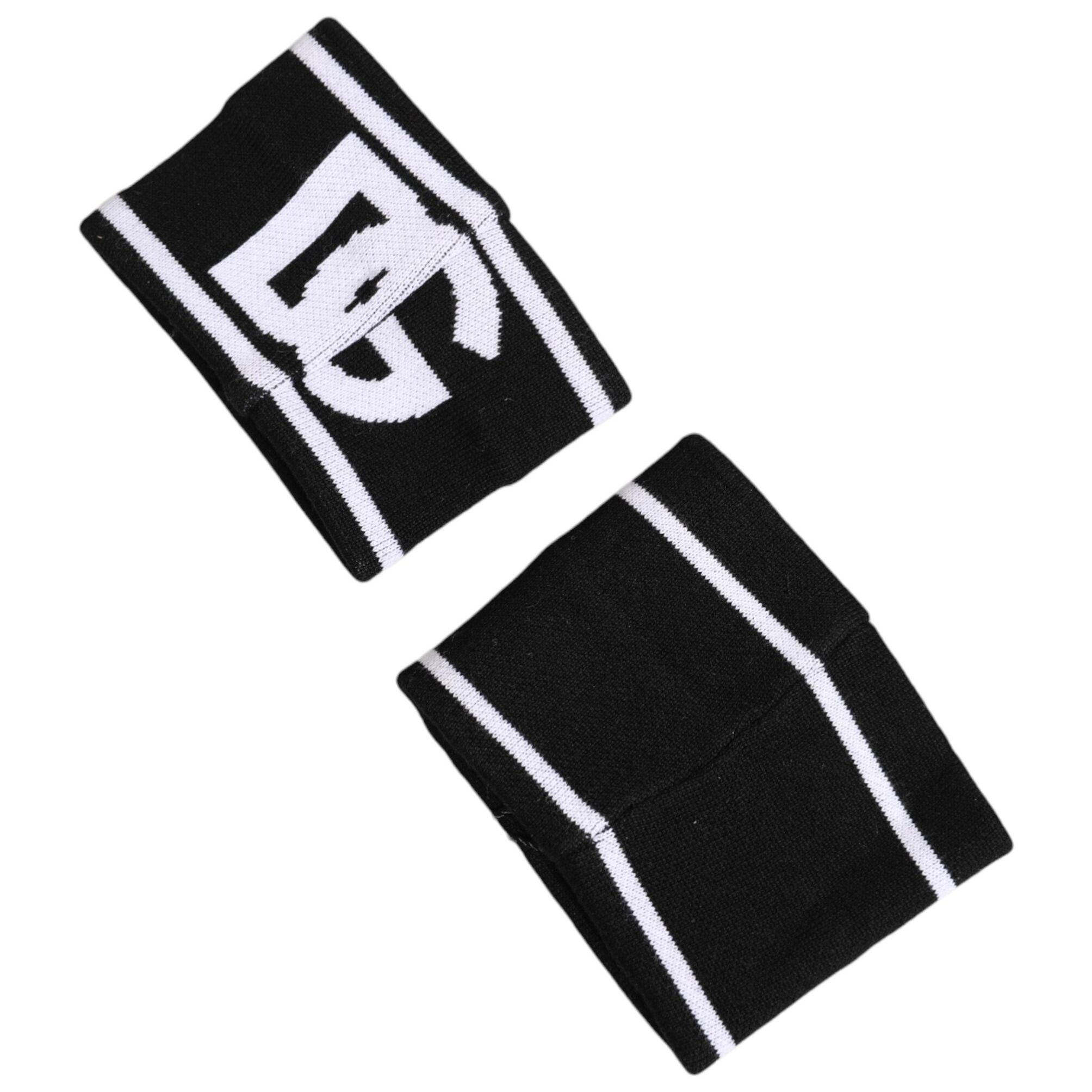 Dolce & Gabbana Black White DG Logo Cotton 1 Pair One Wristband