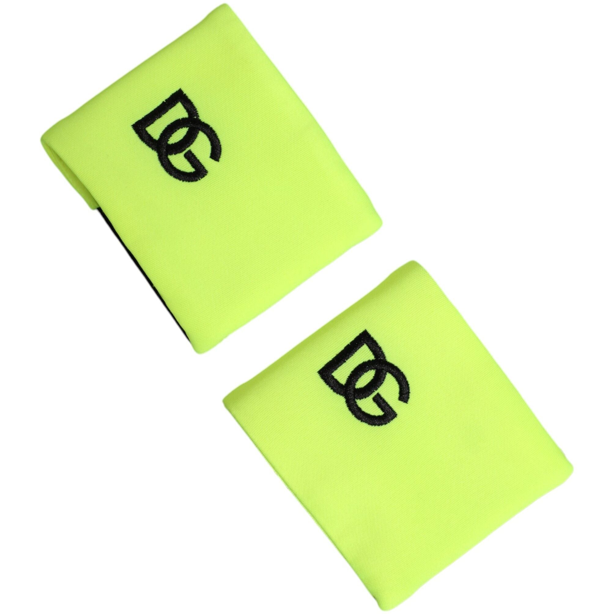 Dolce & Gabbana Yellow Green DG Logo Polyester 1 Pair Wristband