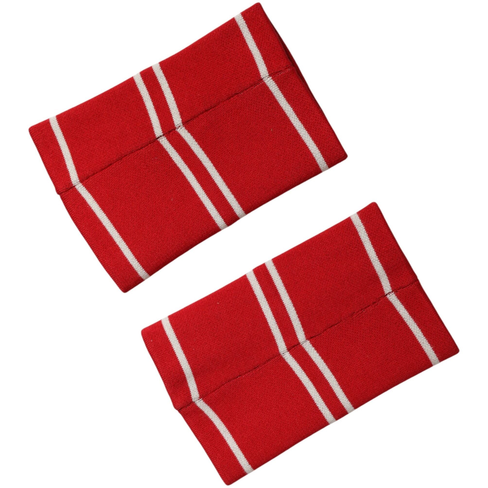 Dolce & Gabbana Red White DG Logo Cotton 1 Pair One SIze Wristband