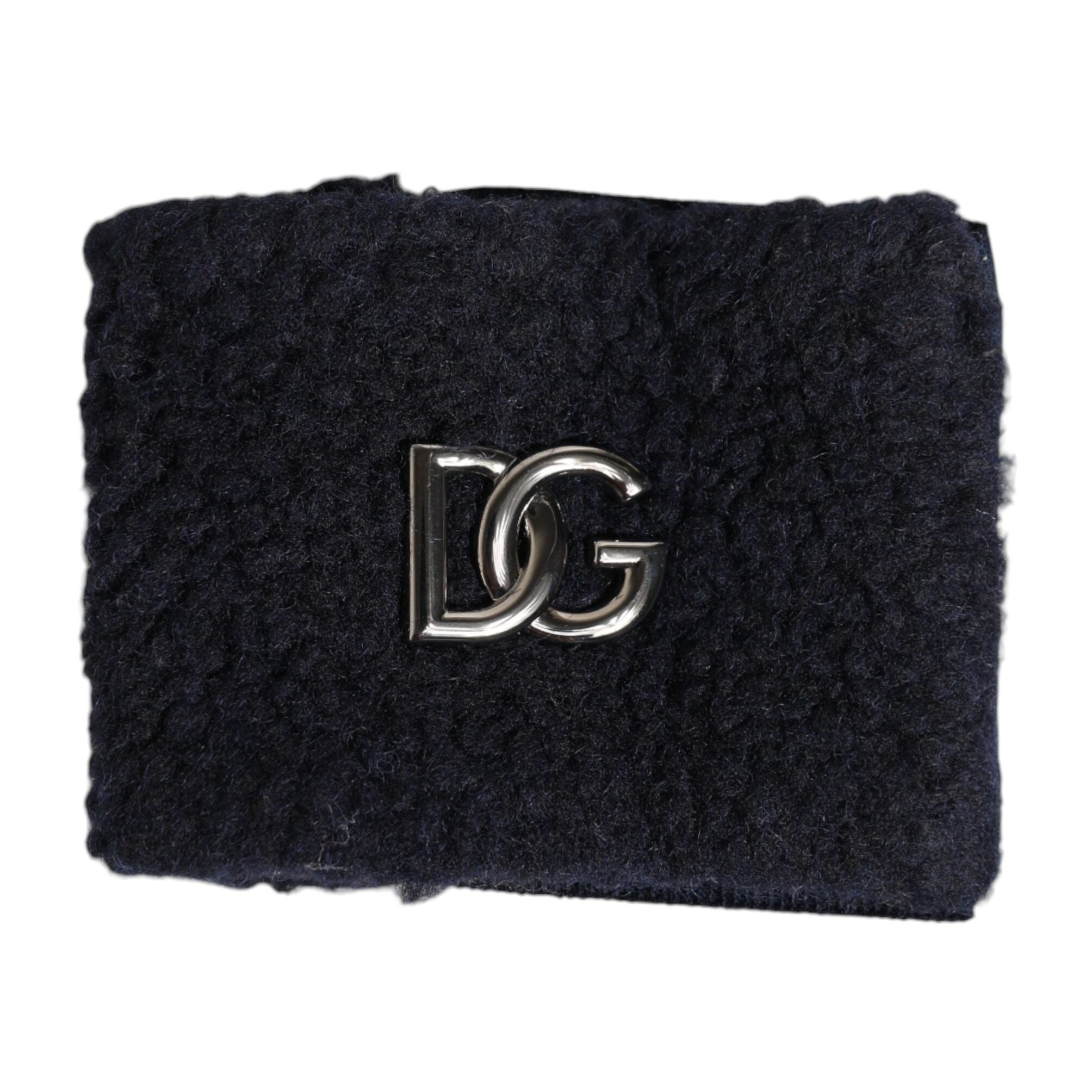 Dolce & Gabbana Black Polyester Logo Plaque Men One Size Wristband