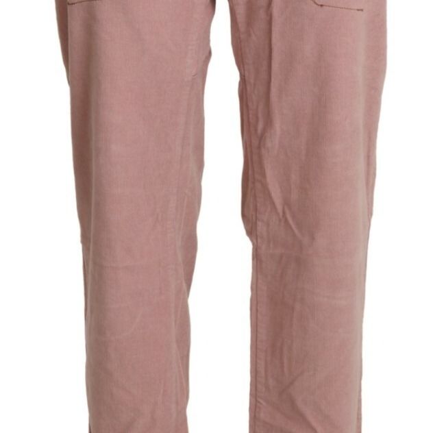 Ermanno Scervino Cotton Pink High Waist Straight Trouser Pants