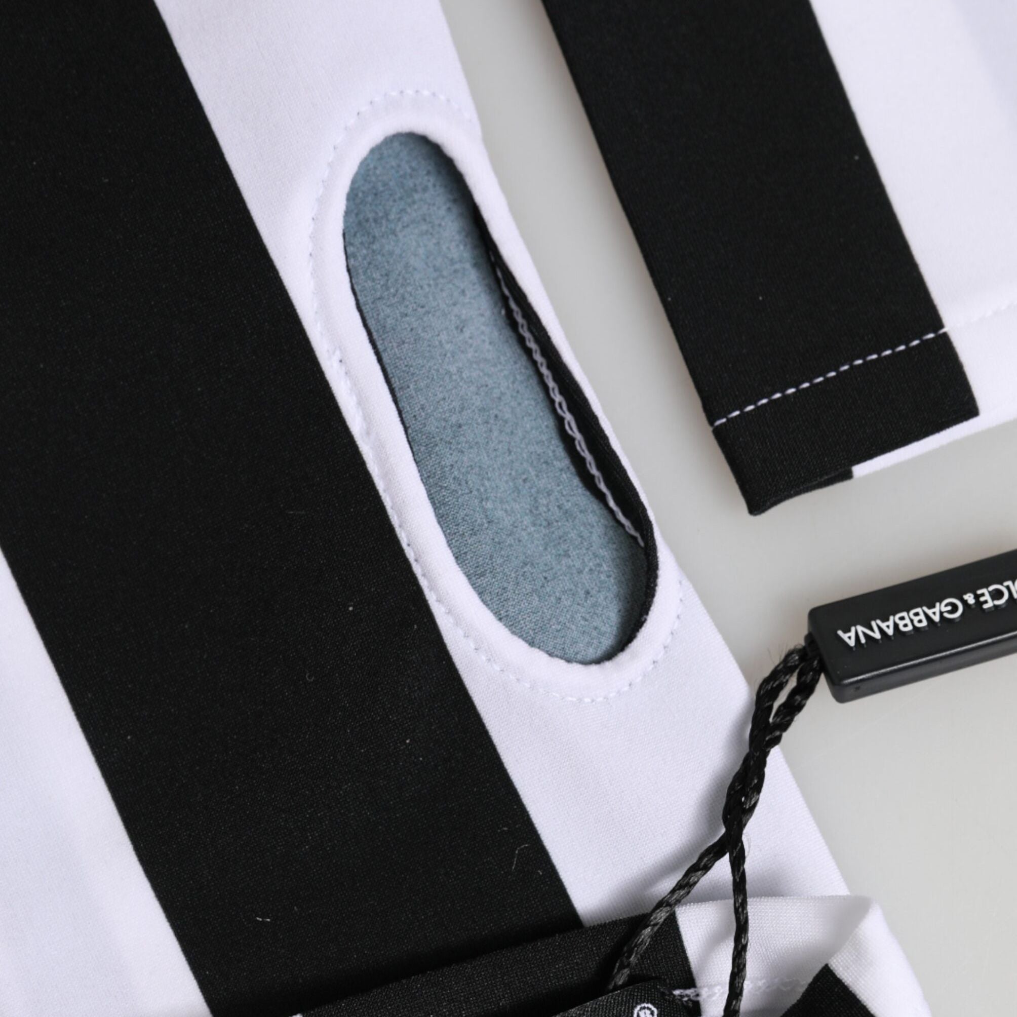 Dolce & Gabbana Black White Nylon Fingerless Wrist Length Gloves