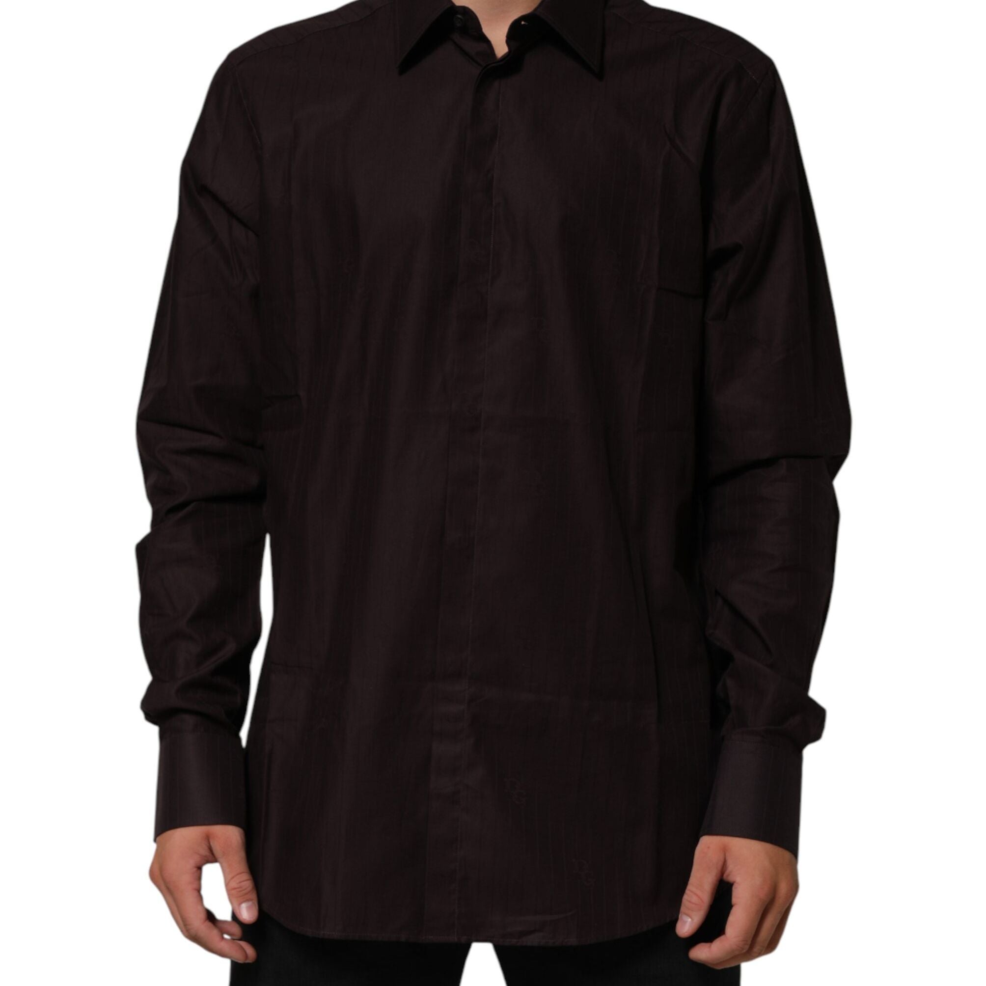 Dolce & Gabbana Brown Cotton LongSleeve MARTINI Dress Shirt