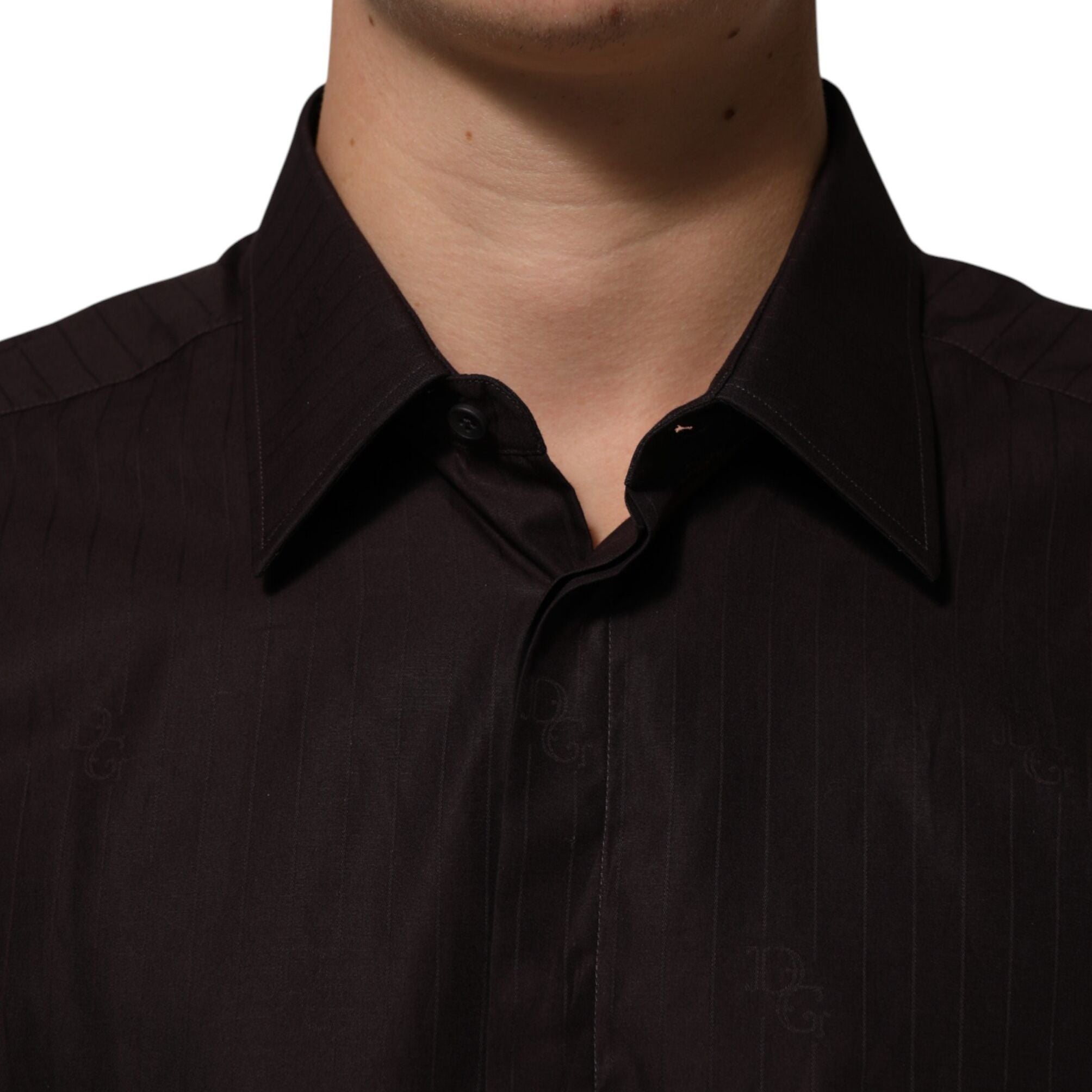 Dolce & Gabbana Brown Cotton LongSleeve MARTINI Dress Shirt