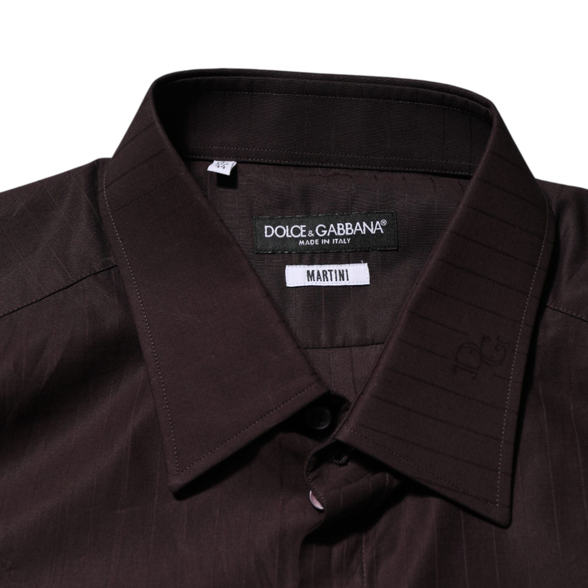 Dolce & Gabbana Brown Cotton LongSleeve MARTINI Dress Shirt