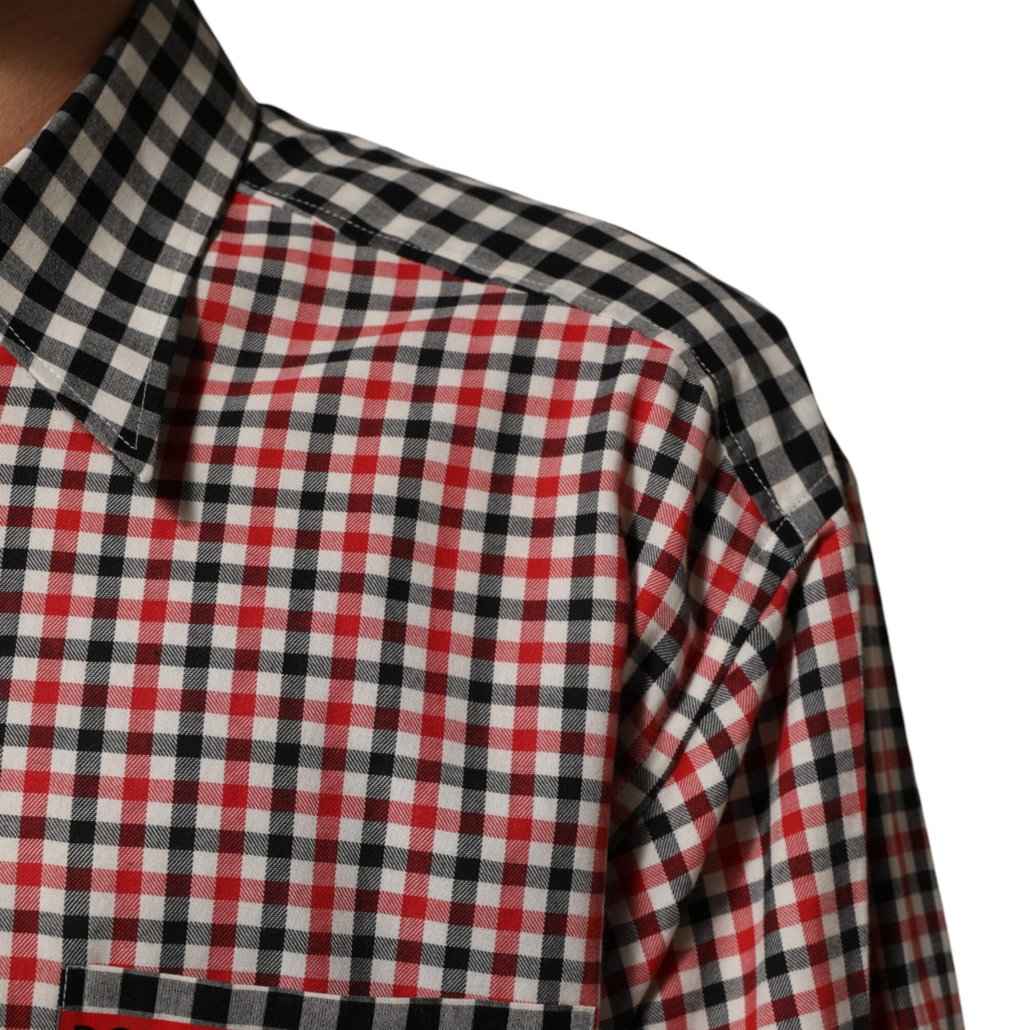 Dolce & Gabbana Multicolor Cotton Collared Checkered Shirt