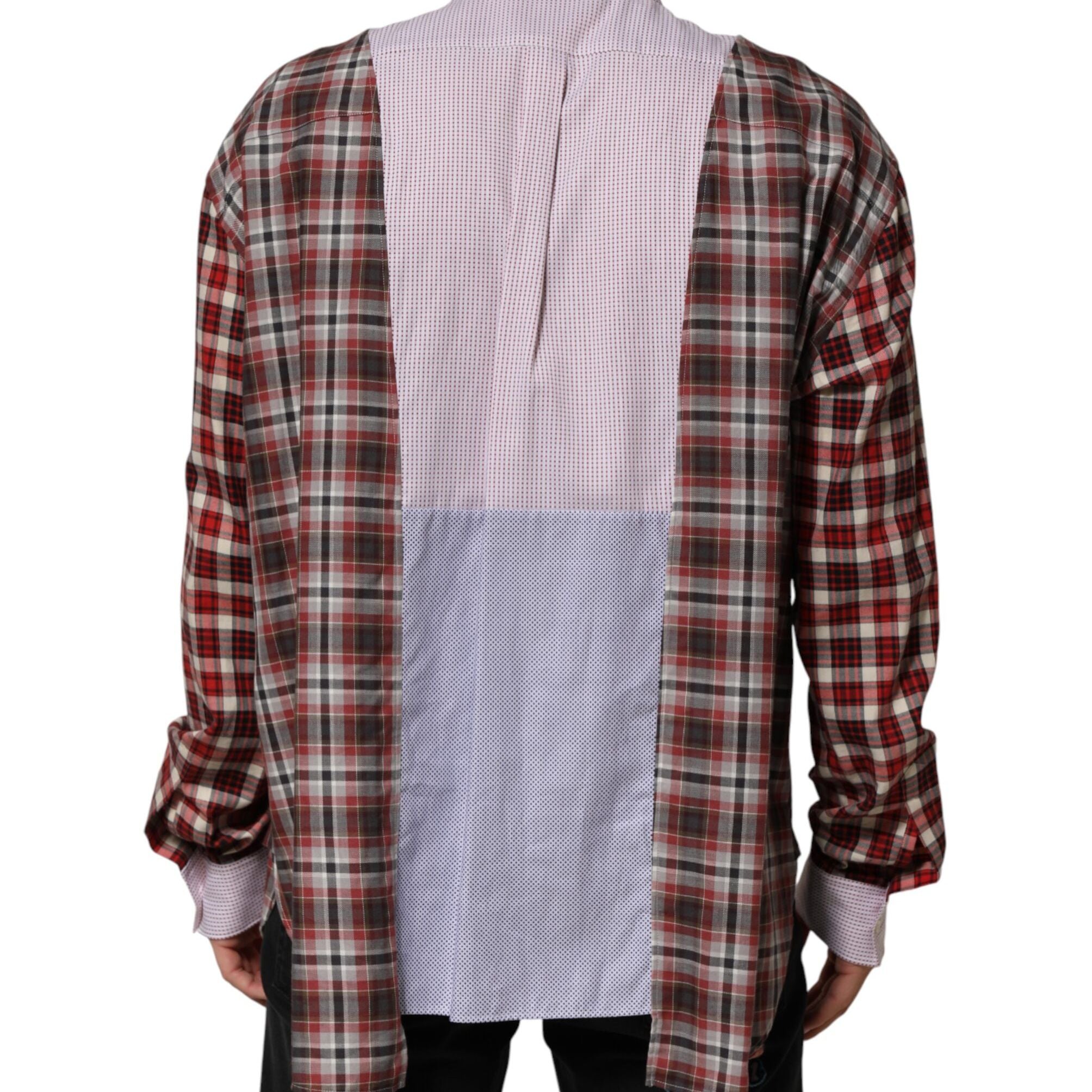 Dolce & Gabbana Multicolor Cotton Collared Checkered Shirt