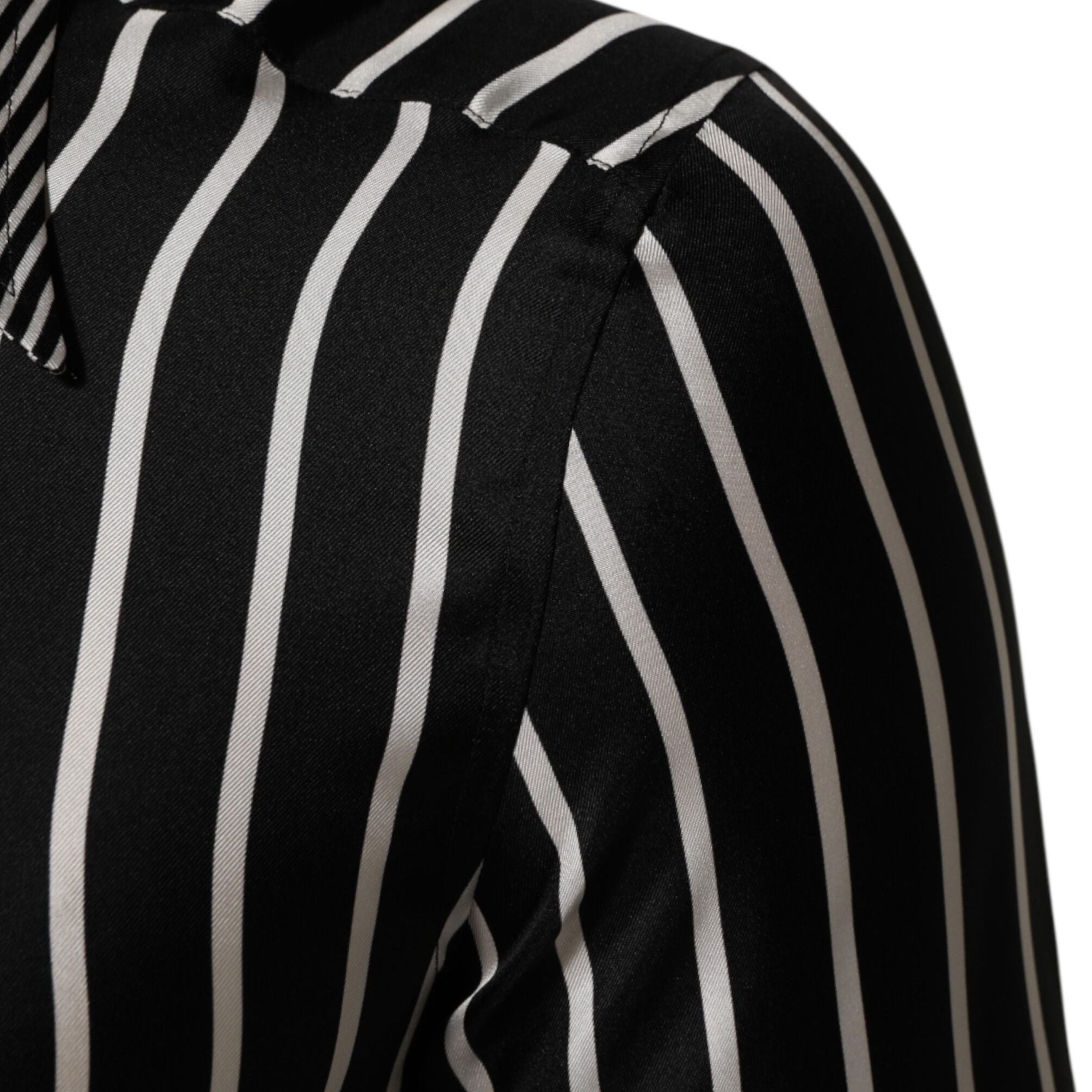 Dolce & Gabbana Black White Stripes Men MARTINI Dress Shirt