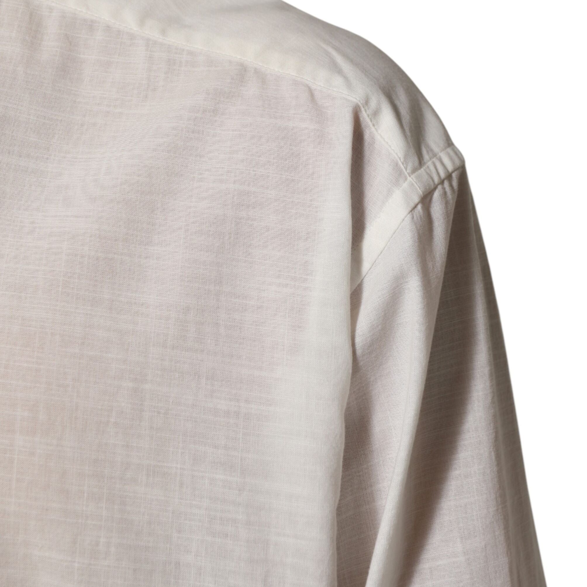 Dolce & Gabbana White Cotton Floral Print Button Down Shirt