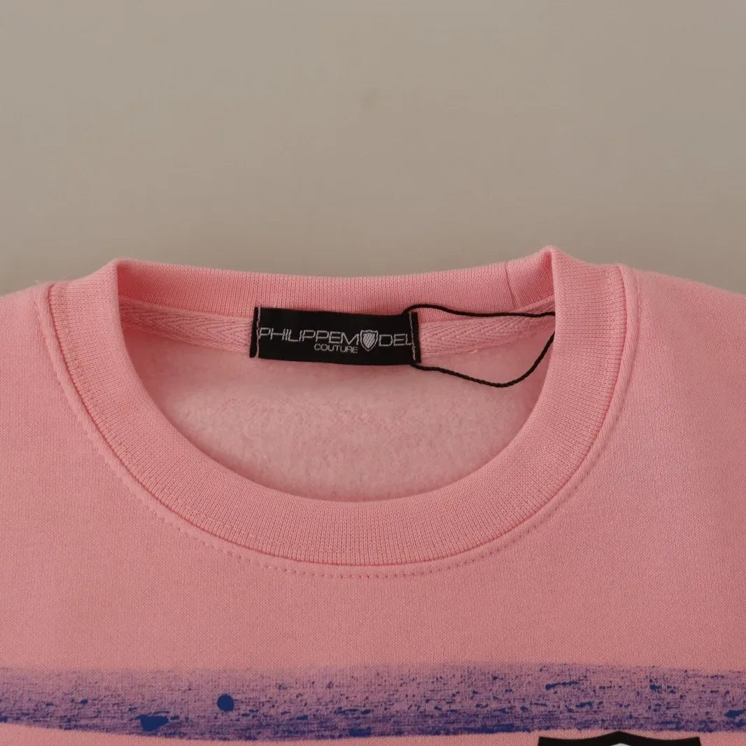 Philippe Model Pink Printed Long Sleeves Pullover Sweater