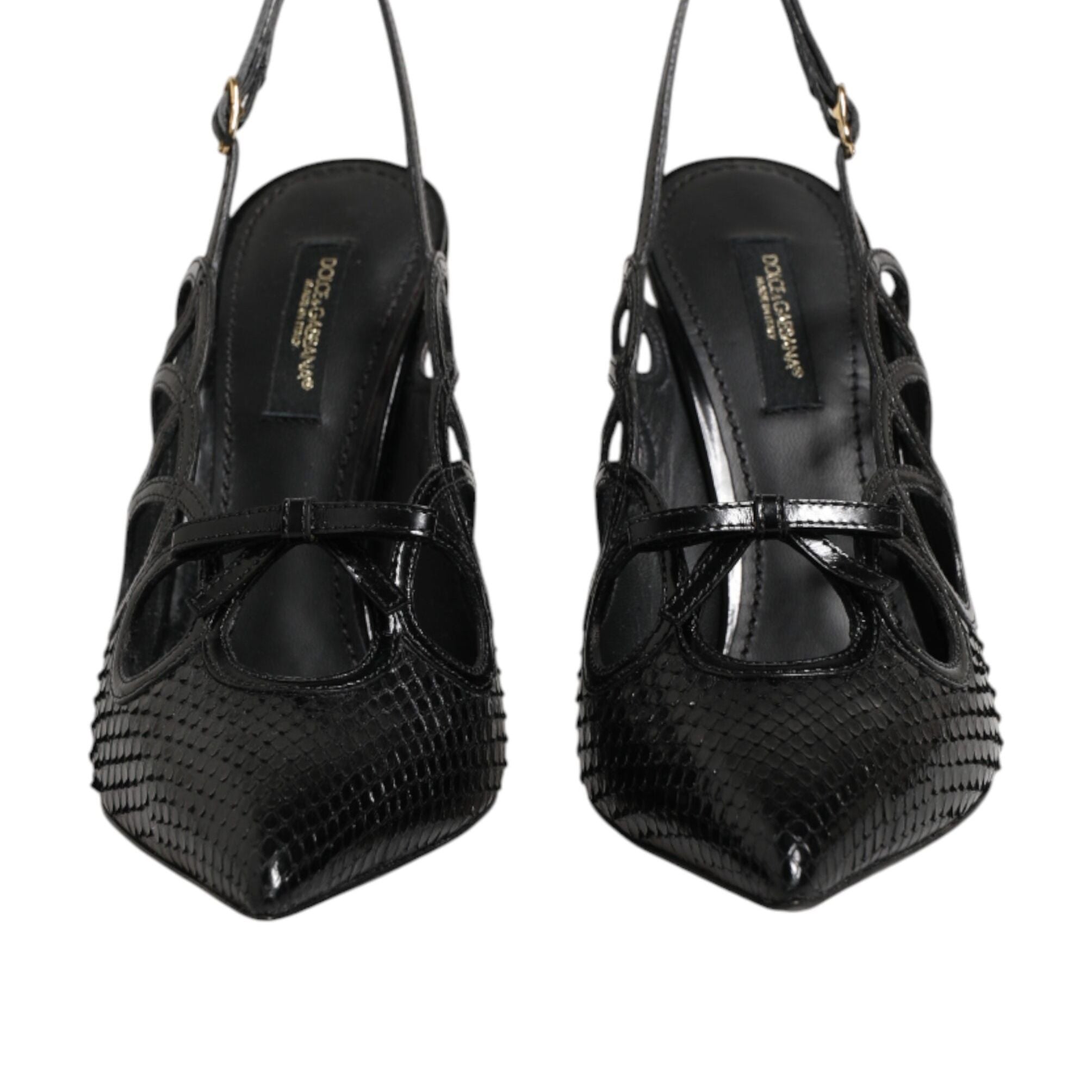 Dolce & Gabbana Leather High Heels Slingback Shoes