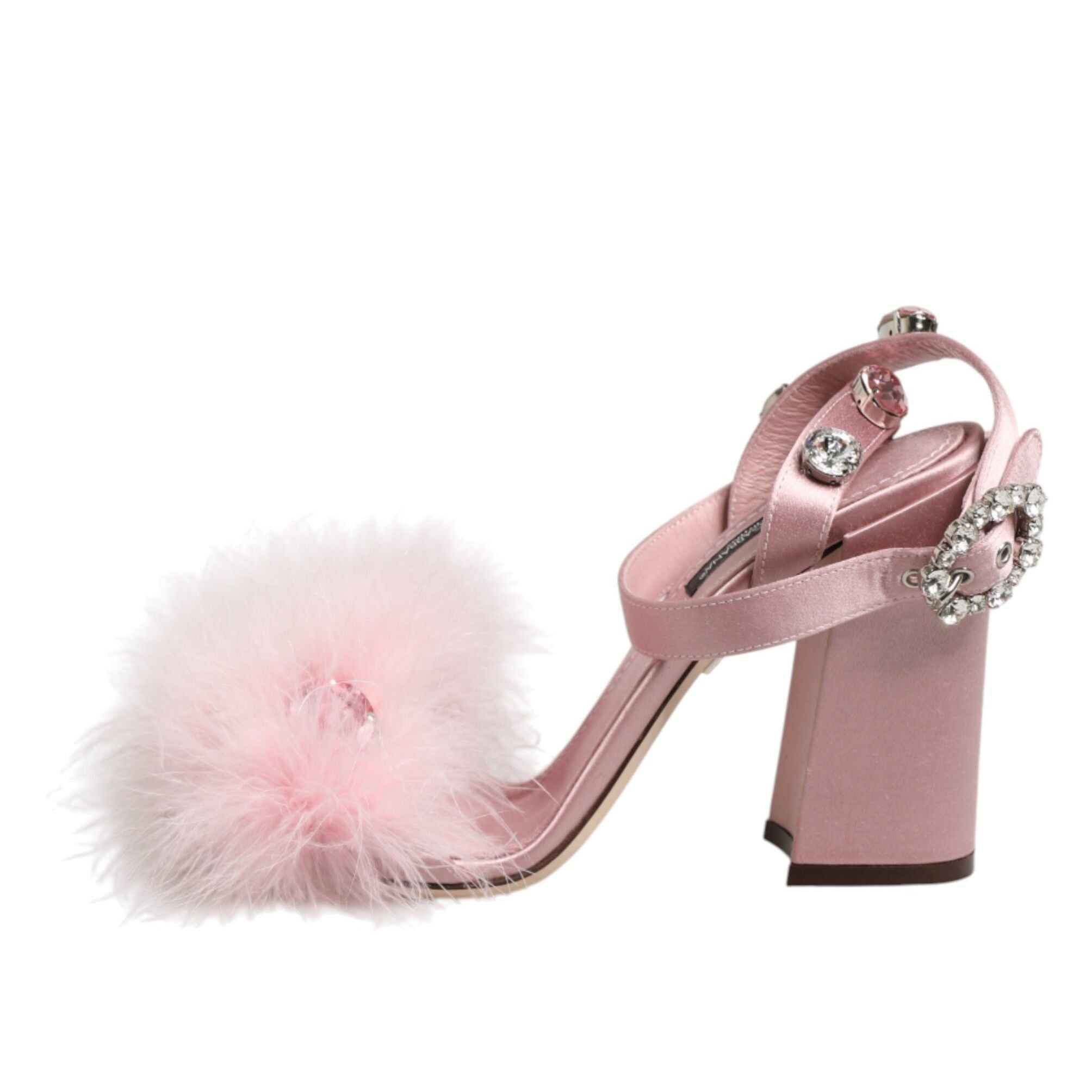 Dolce & Gabbana Pink Sequined Ankle Strap Sandals Shoes