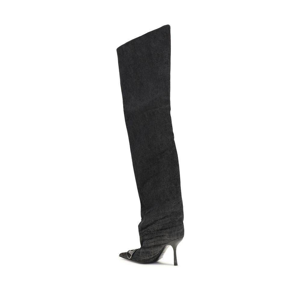 Diesel Black Fabric Over The Knee