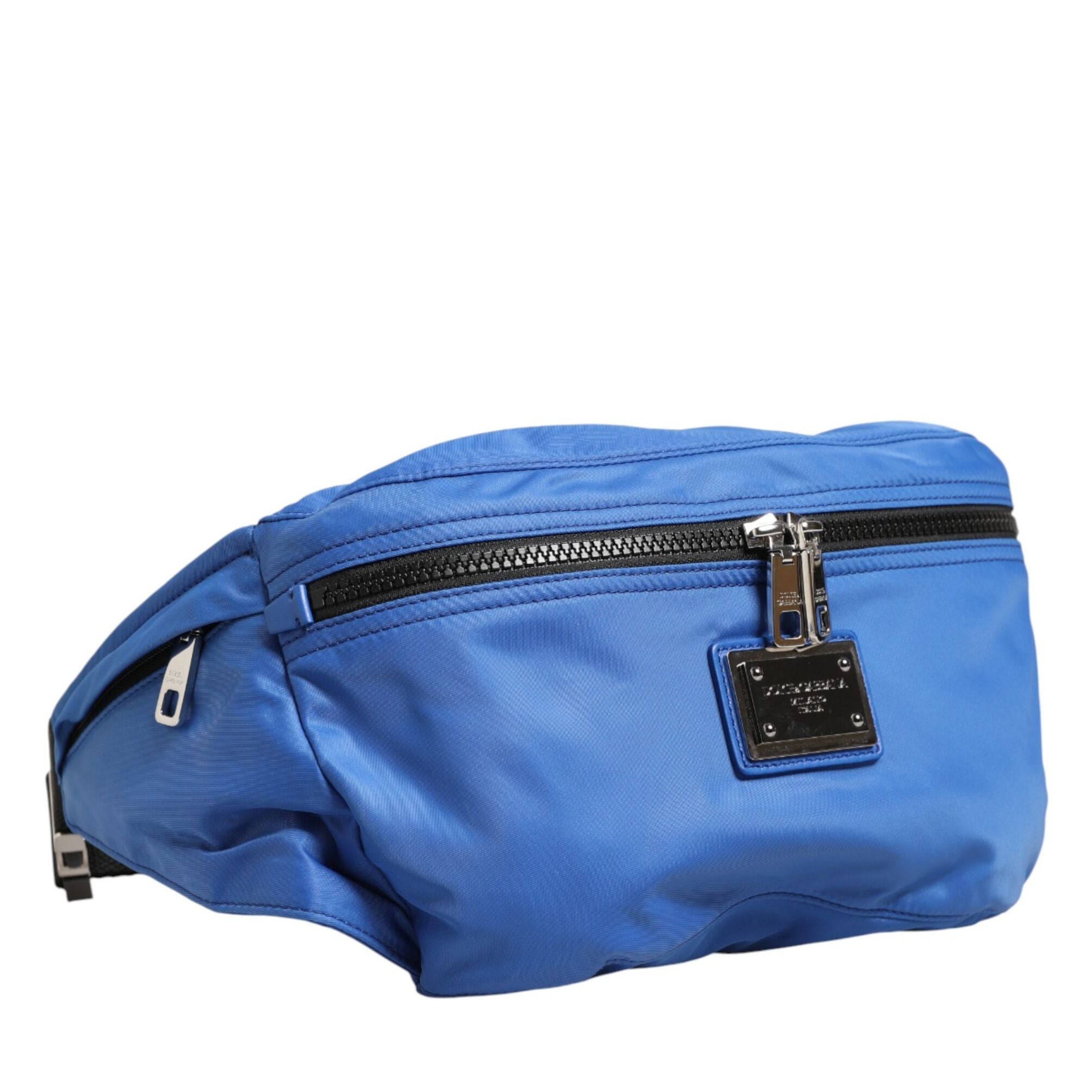 Dolce & Gabbana Blue Logo Plaque Nylon Waist Fanny Pack Men's Borse Bag