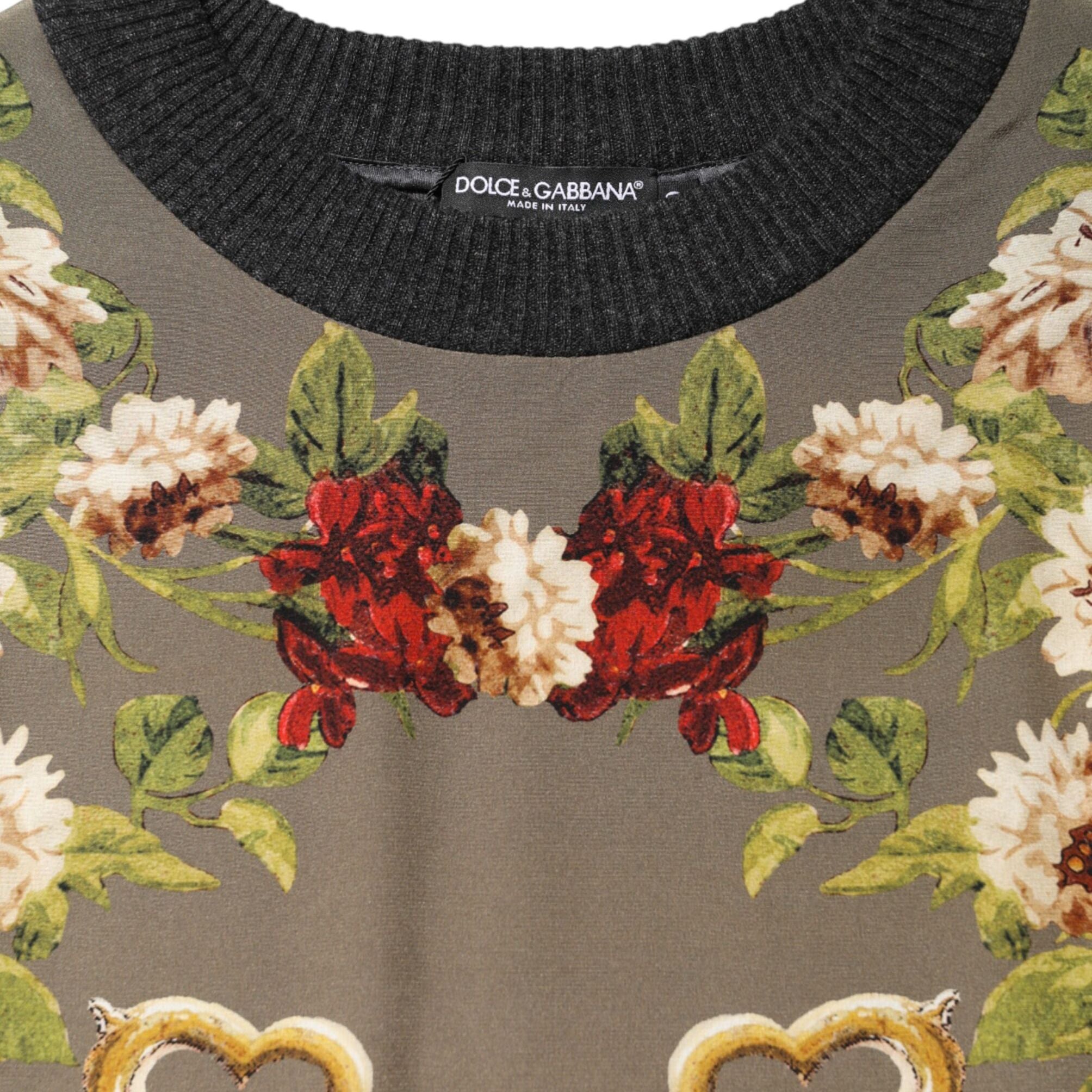 Dolce & Gabbana Enchanted Sicily Silk Crewneck Blouse Sweater