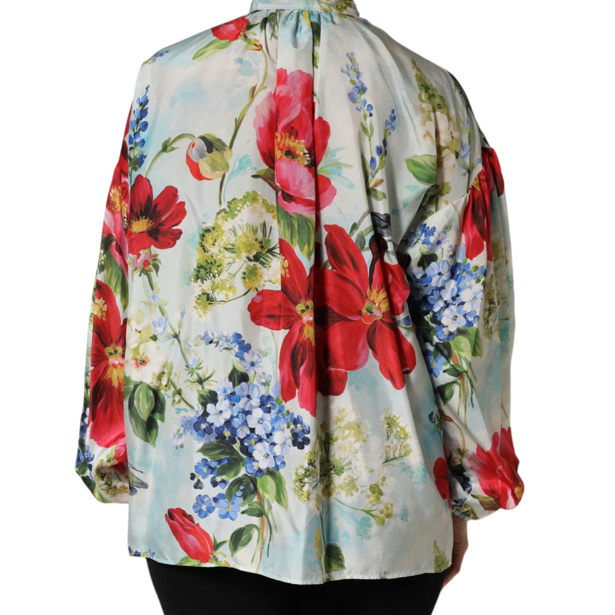 Dolce & Gabbana Multicolor Floral Long Sleeves Blouse Top