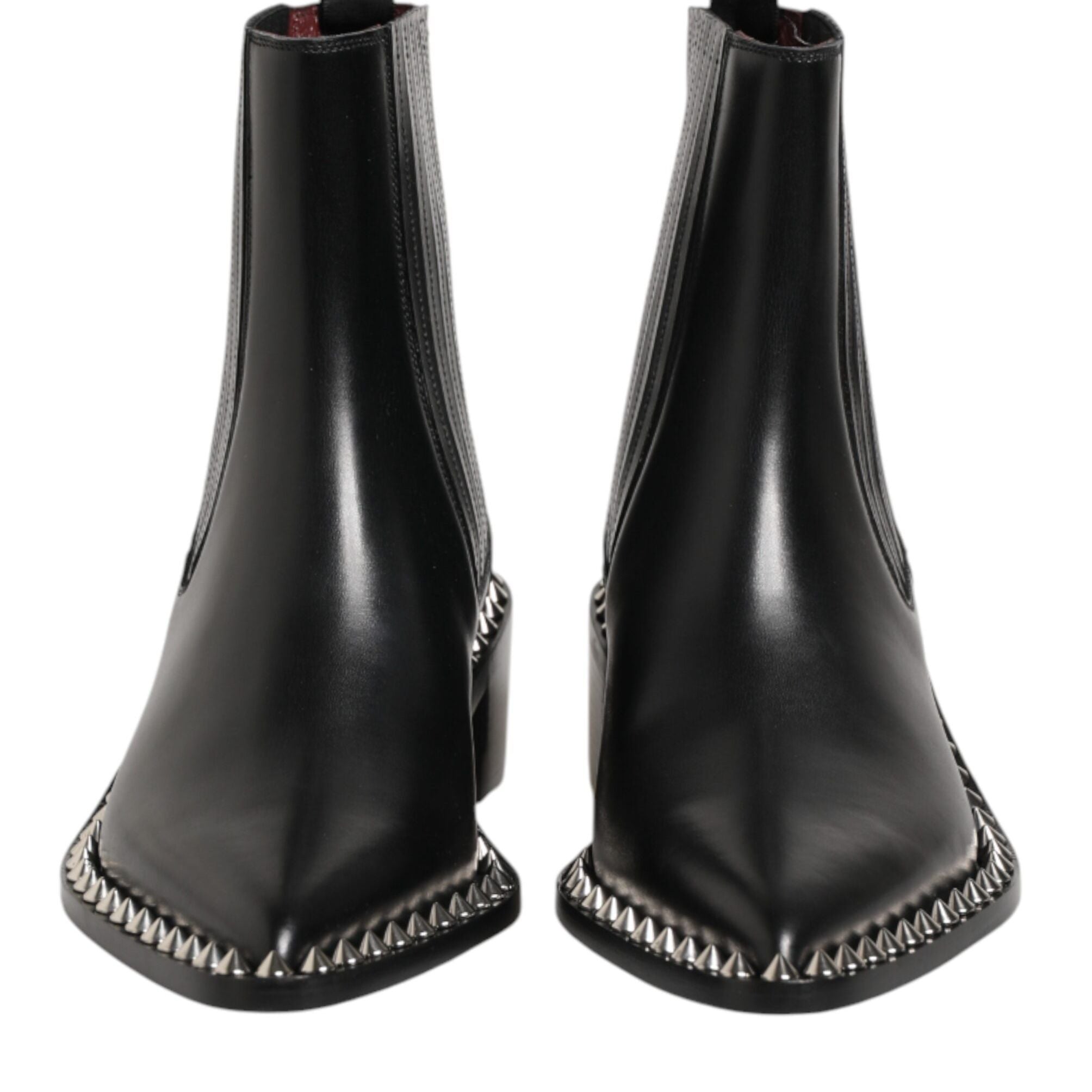 Dolce & Gabbana Black Studded Chelsea Short Ankle Boots Shoes