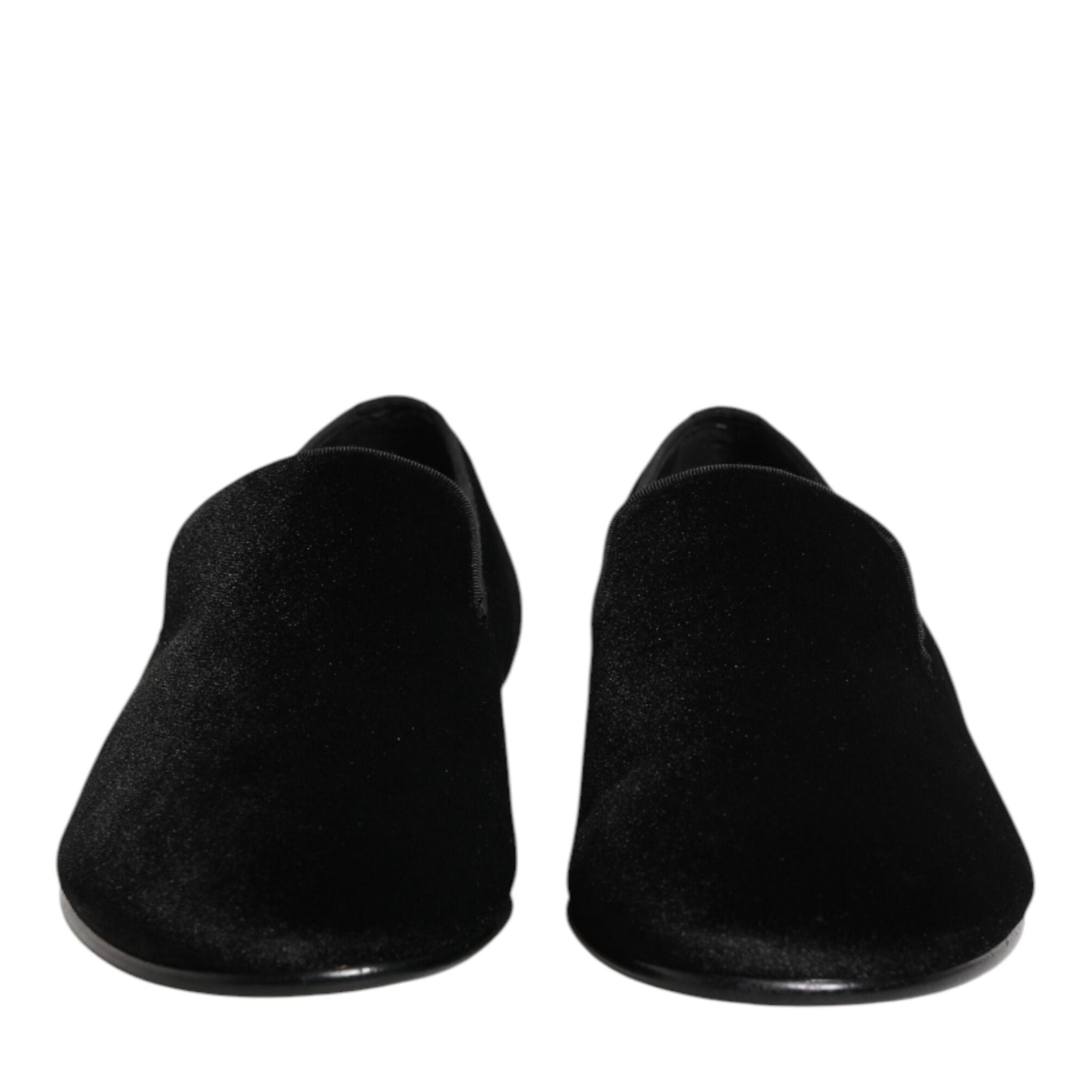 Dolce & Gabbana Black Leather Suede Slip On Loafers Dress Shoes