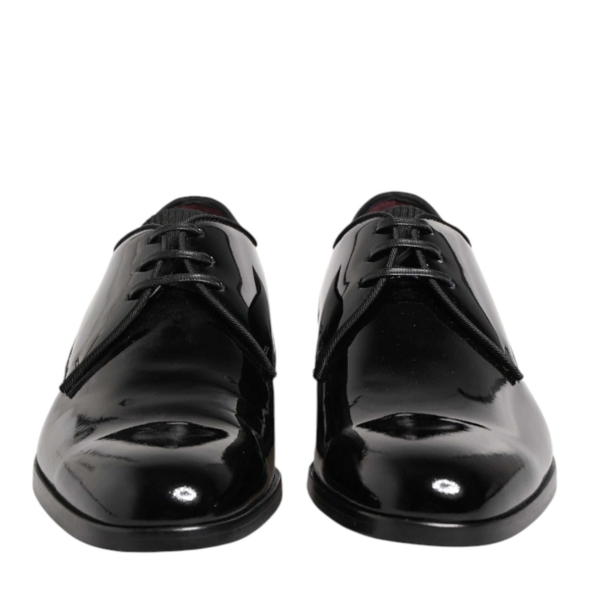 Dolce & Gabbana Black Calfskin Leather Derby Dress Shoes