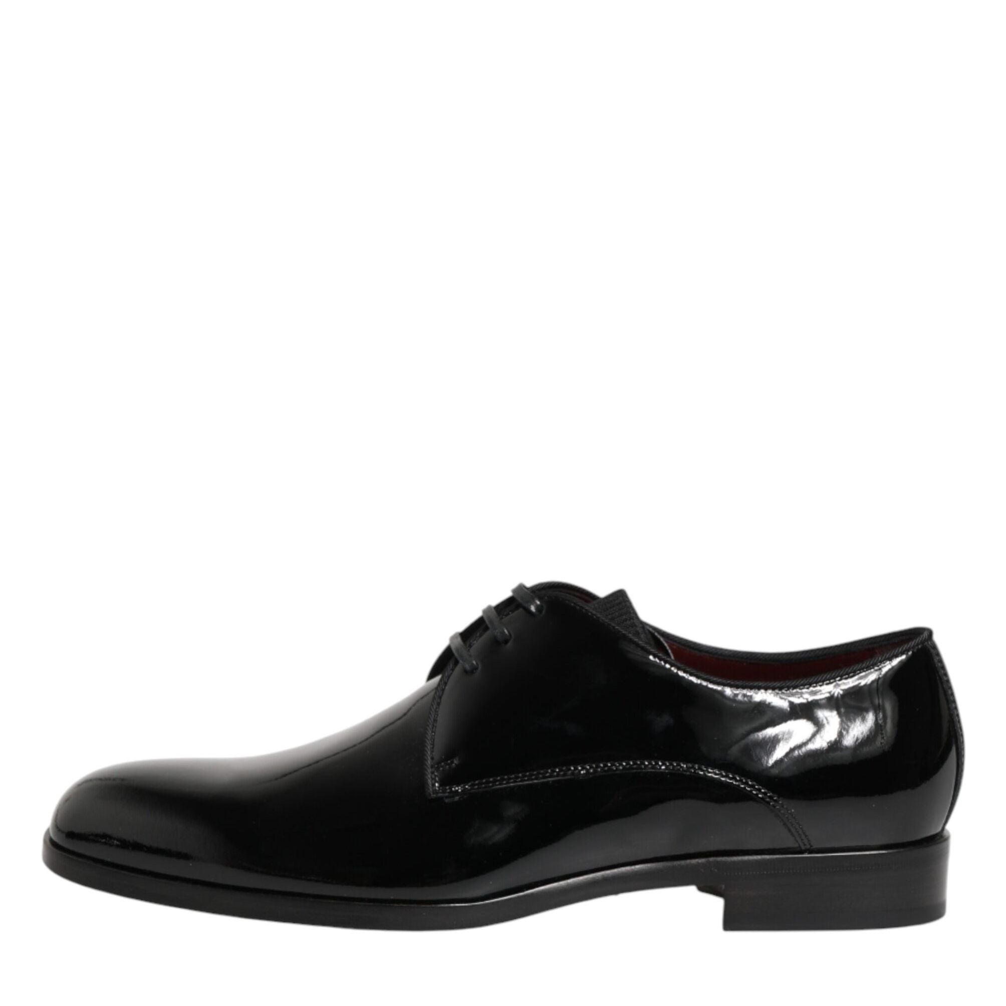 Dolce & Gabbana Black Calfskin Leather Derby Dress Shoes