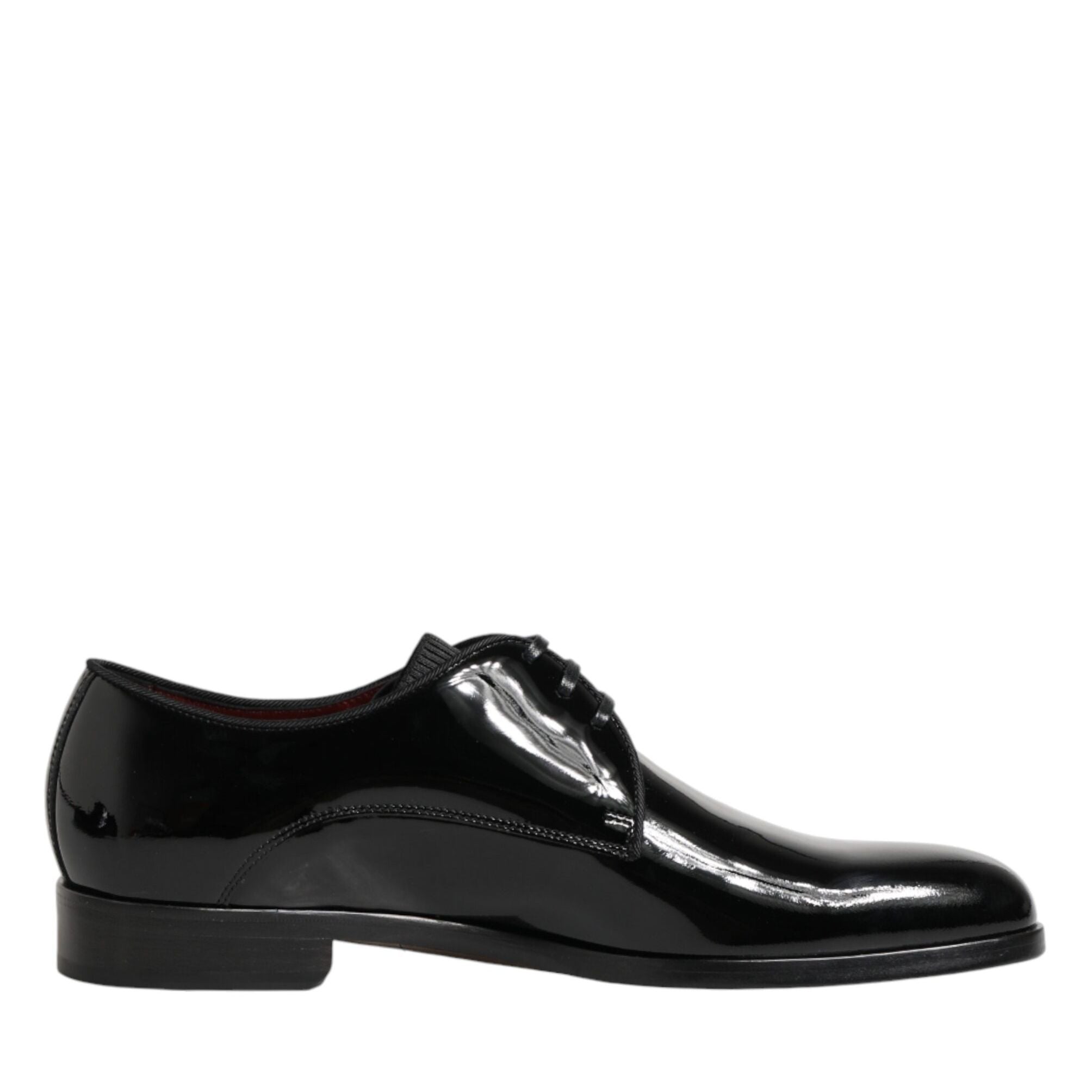 Dolce & Gabbana Black Calfskin Leather Derby Dress Shoes