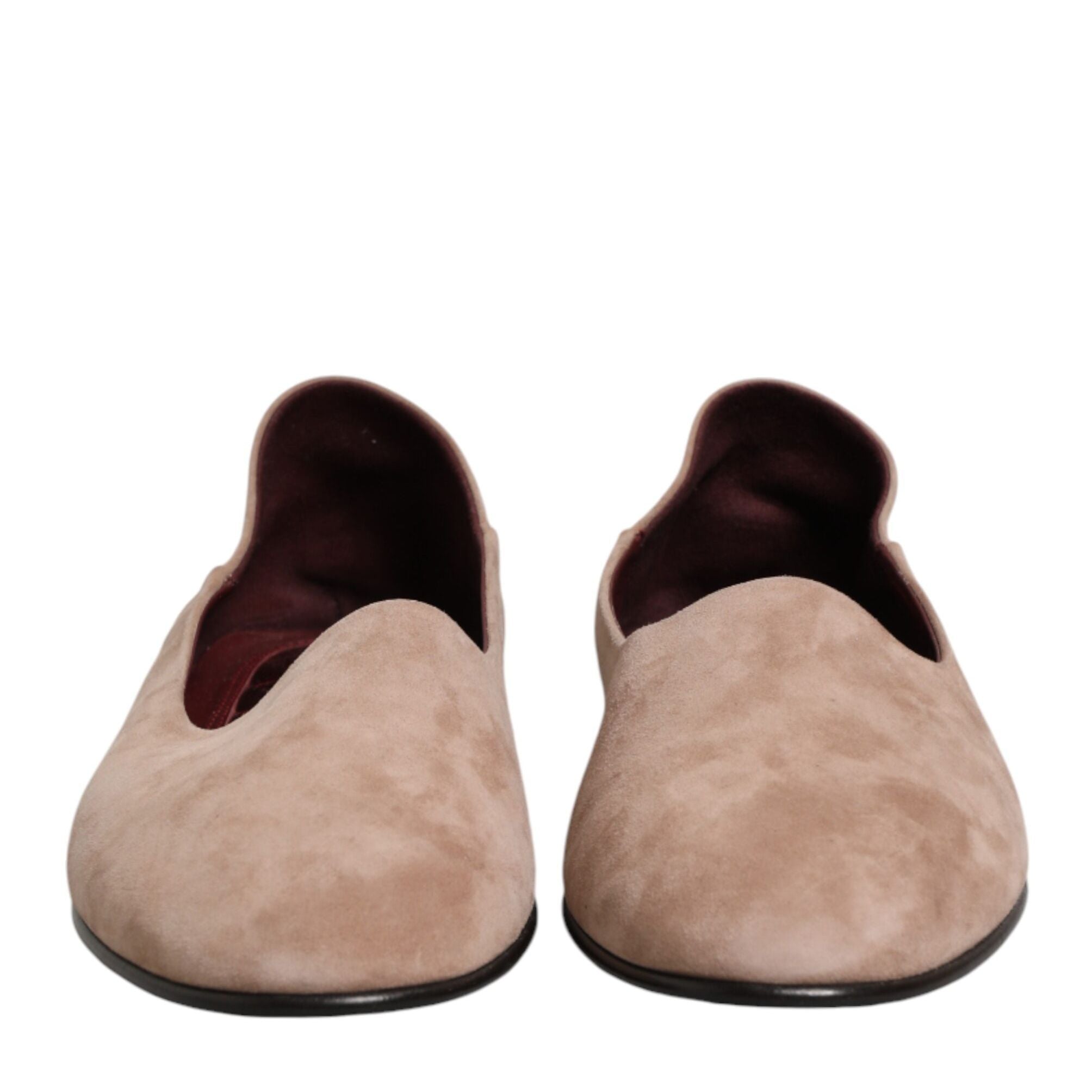 Dolce & Gabbana Beige Leather Suede Slip On Loafers Dress Shoes