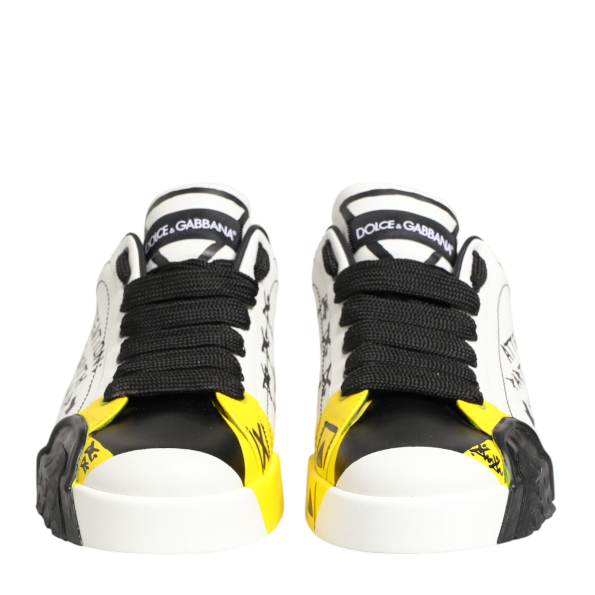 Dolce & Gabbana Multicolor Leather Graffiti Low Top Sneakers Shoes