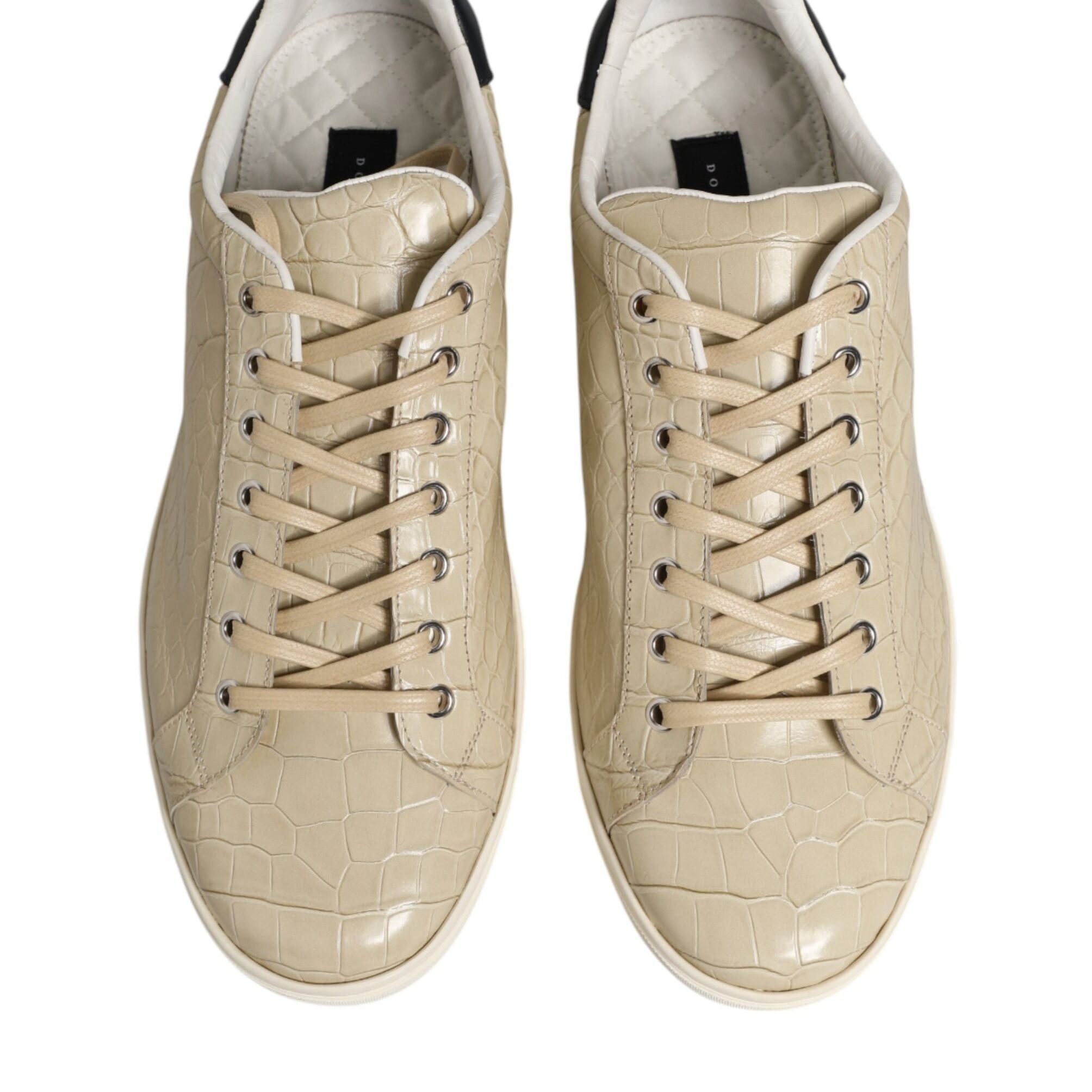 Dolce & Gabbana Beige London Low Top Leather Sneakers Shoes