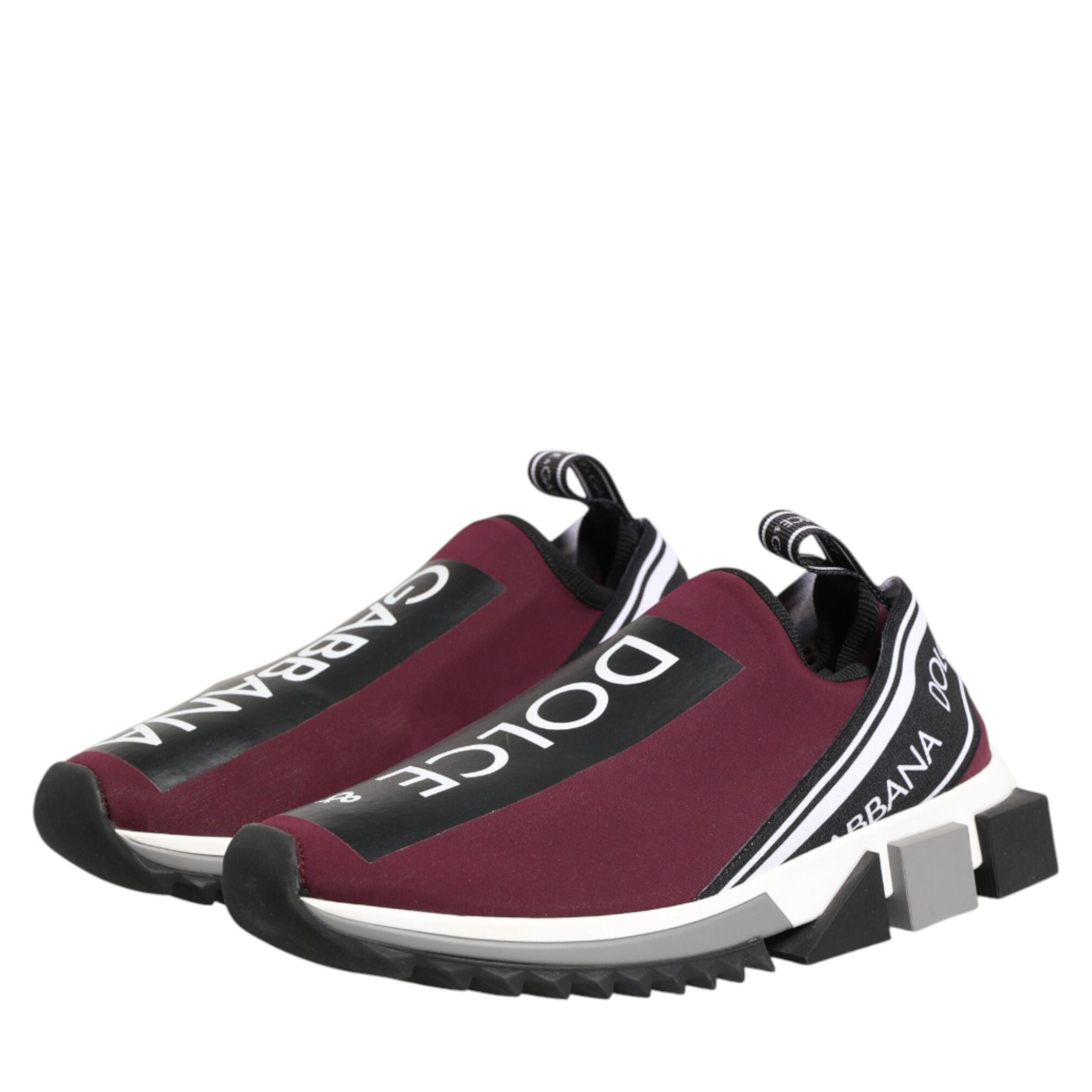 Dolce & Gabbana Maroon Slip On Sorrento Men Sneakers Shoes