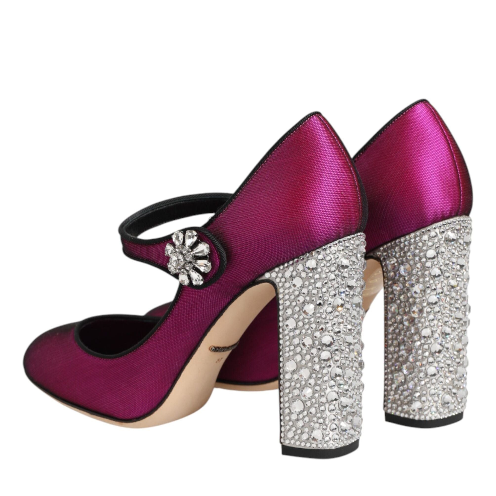 Dolce & Gabbana Pink Strass Mary Janes Heels Pumps Shoes